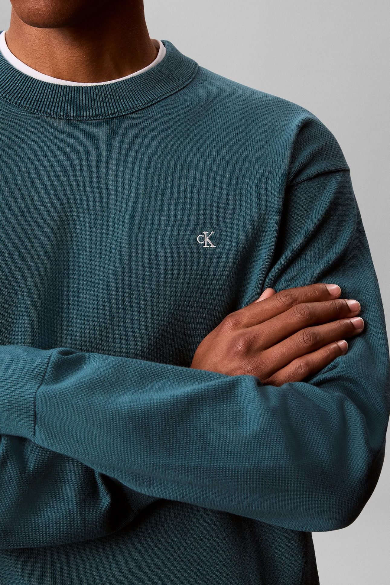 EU LONG SLEEVE COTTON RELAXED CREWNECK TAHOE GREEN 6