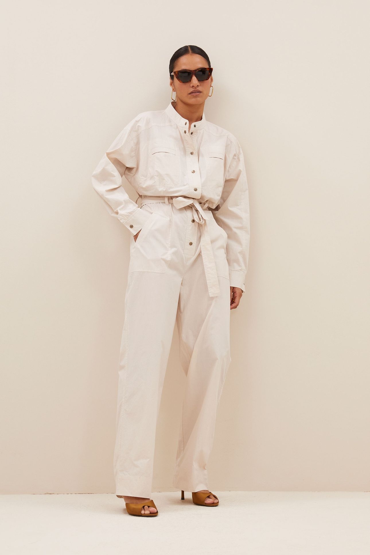 ESRA POPLIN SUIT ALMOND 1