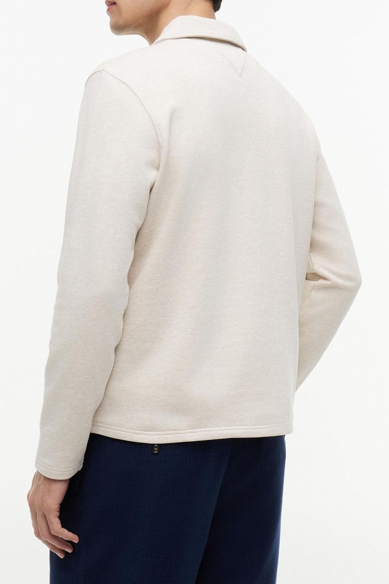 ESSENTIAL TERRY QUARTER-ZIP HEATHERED OATMILK 2