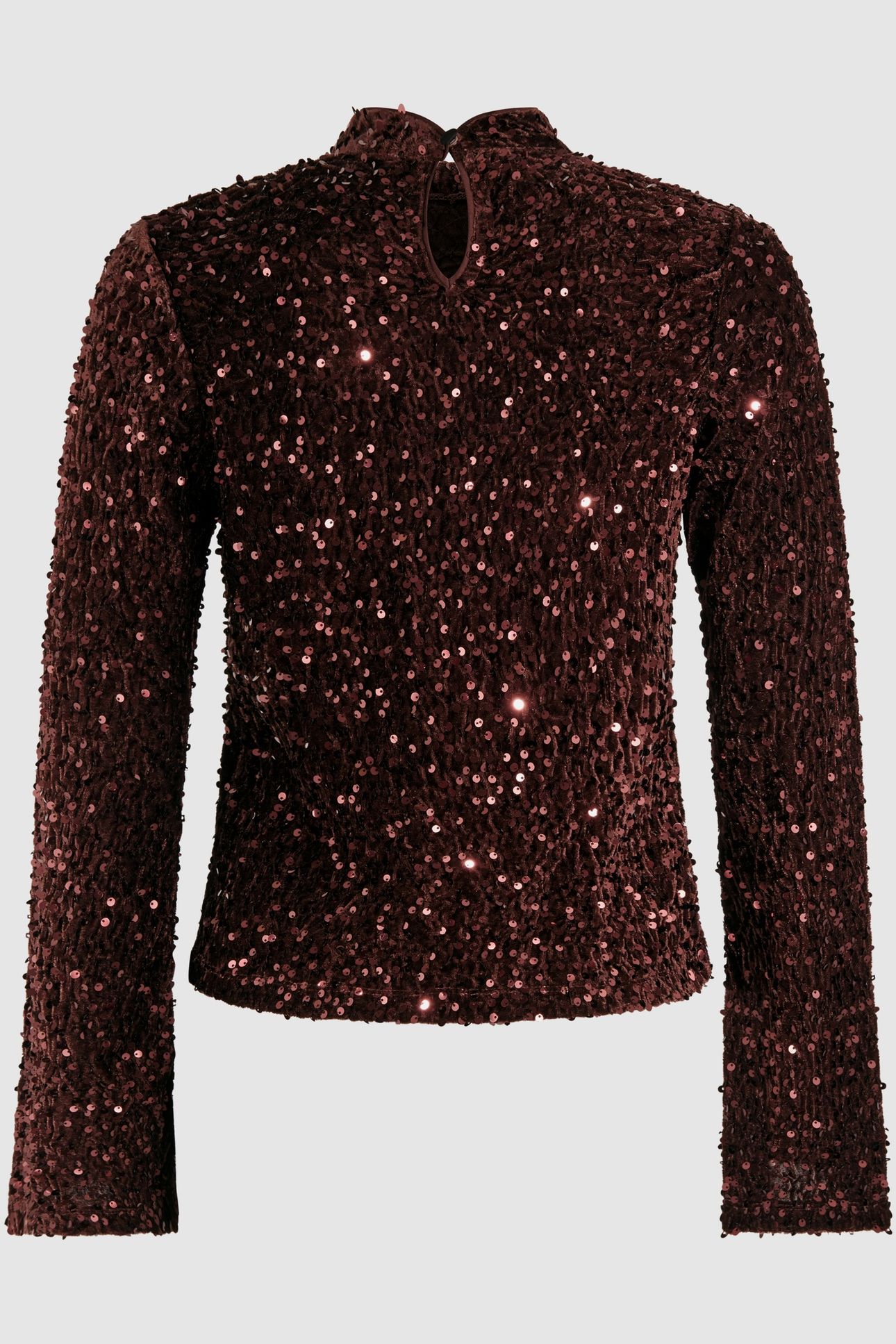 LA-SBCLEO FLARE SLEEVE TOP BROWN 3