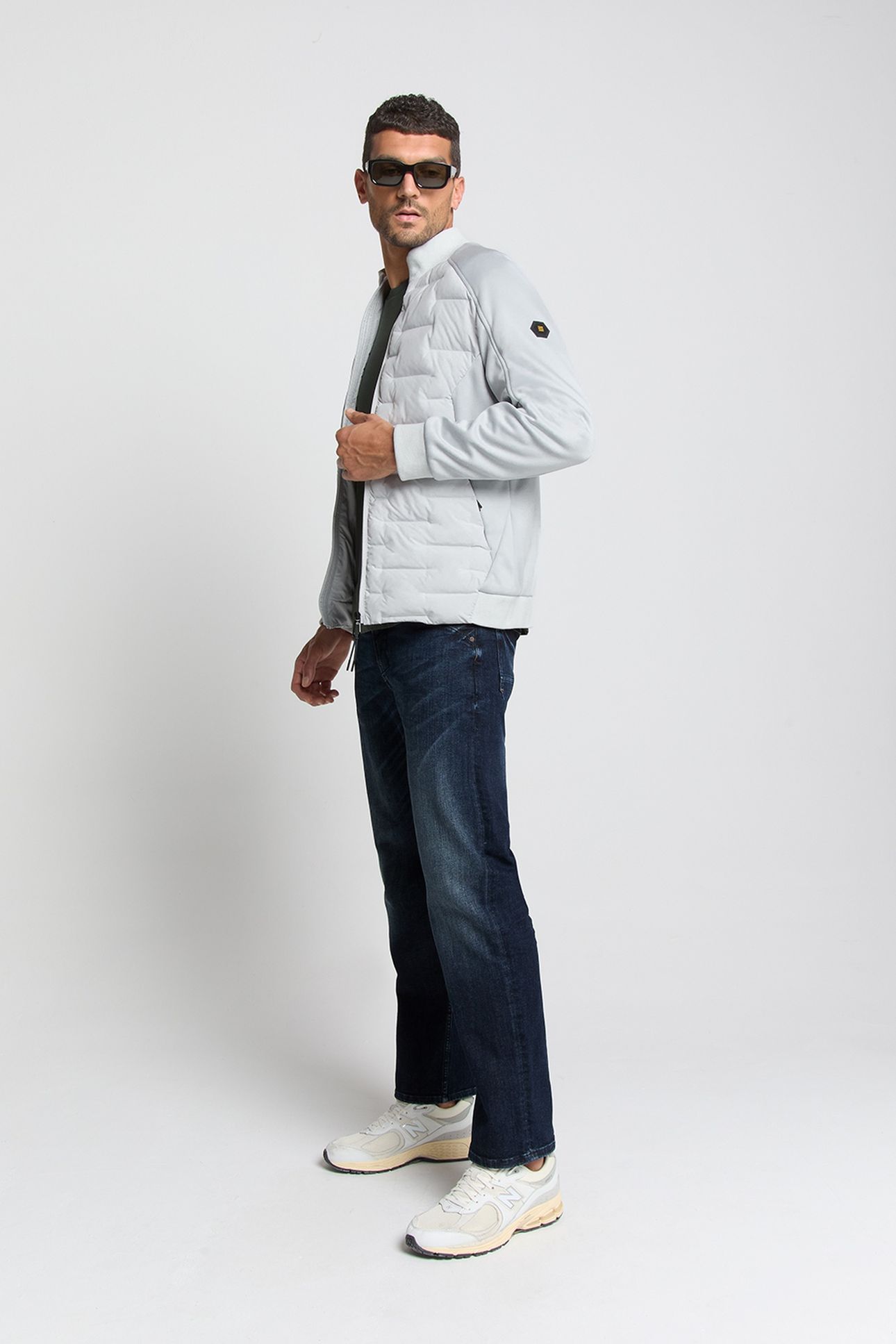 JACKET SHORT FIT SEALED KNITTED MIX CHALK 2