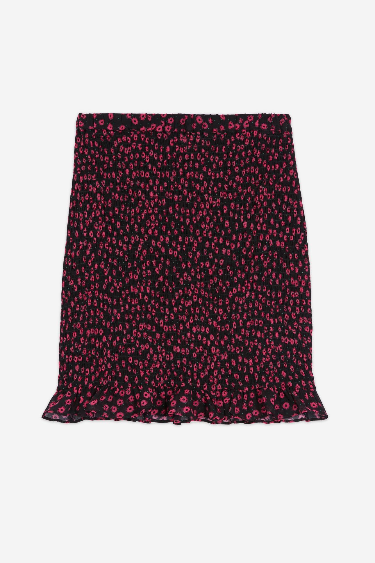 SMOCK PRINT DAISY DOT SHORT SKIRT PINK 4