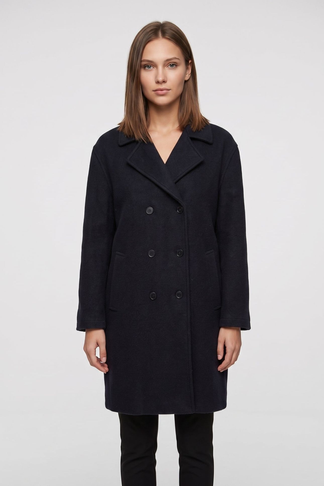 AVDALA WOOL DOUBLE BREASTED COAT BLUE 1