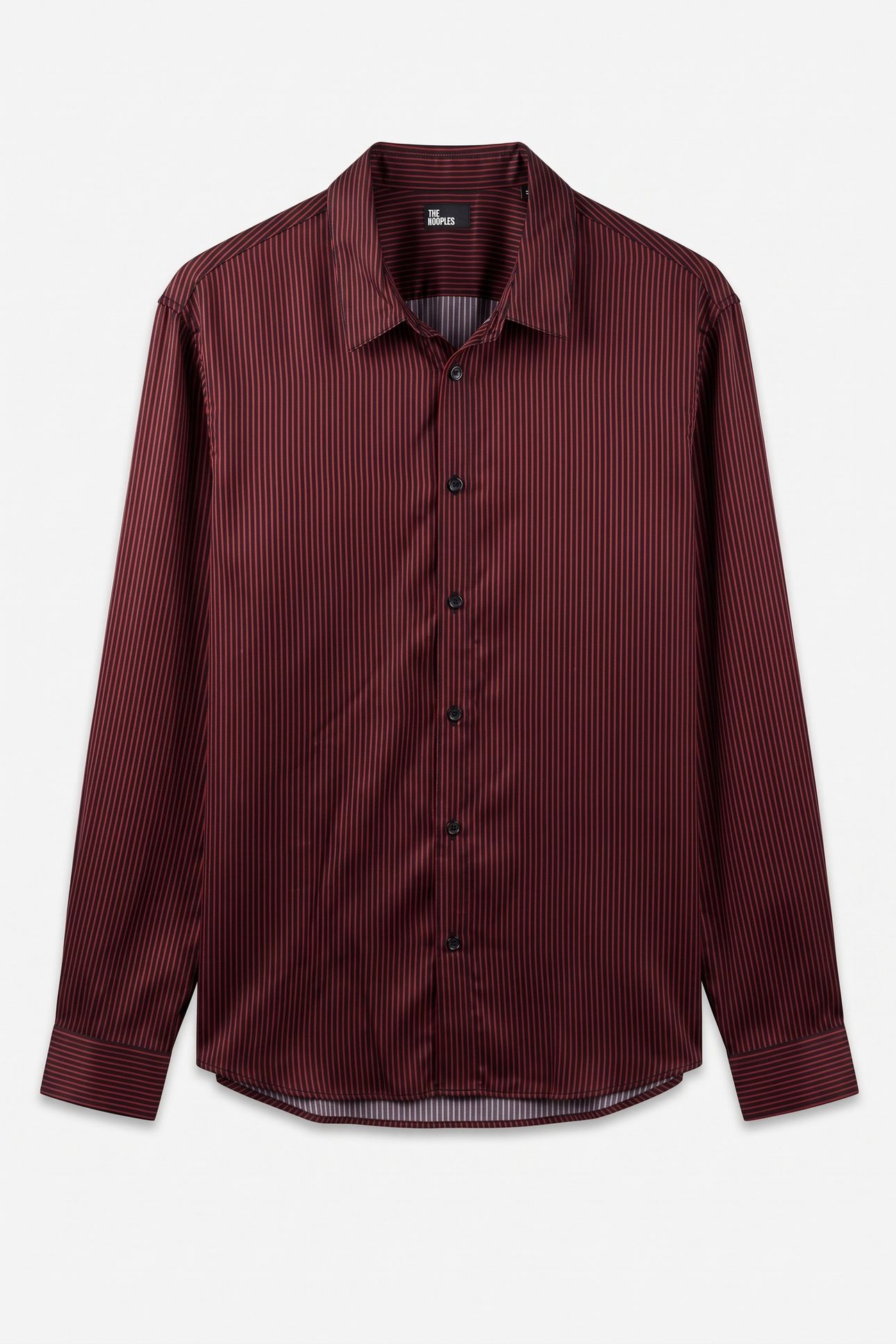 LONG-SLEEVED SHIRT WITH MICRO-STRIPES BLACK - RED 3