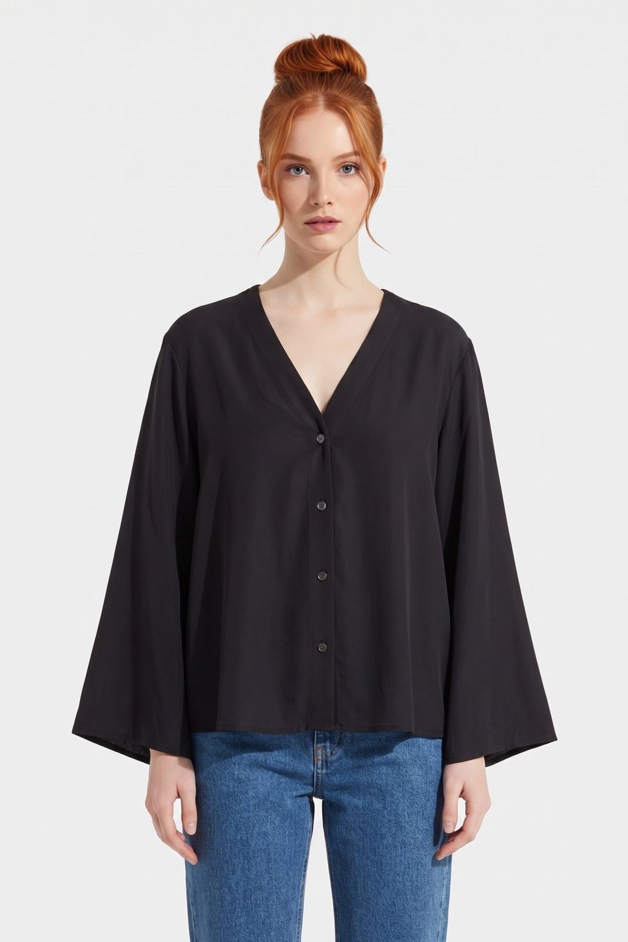 SOLA HABOTAI SILK SHIRT BLACK 1