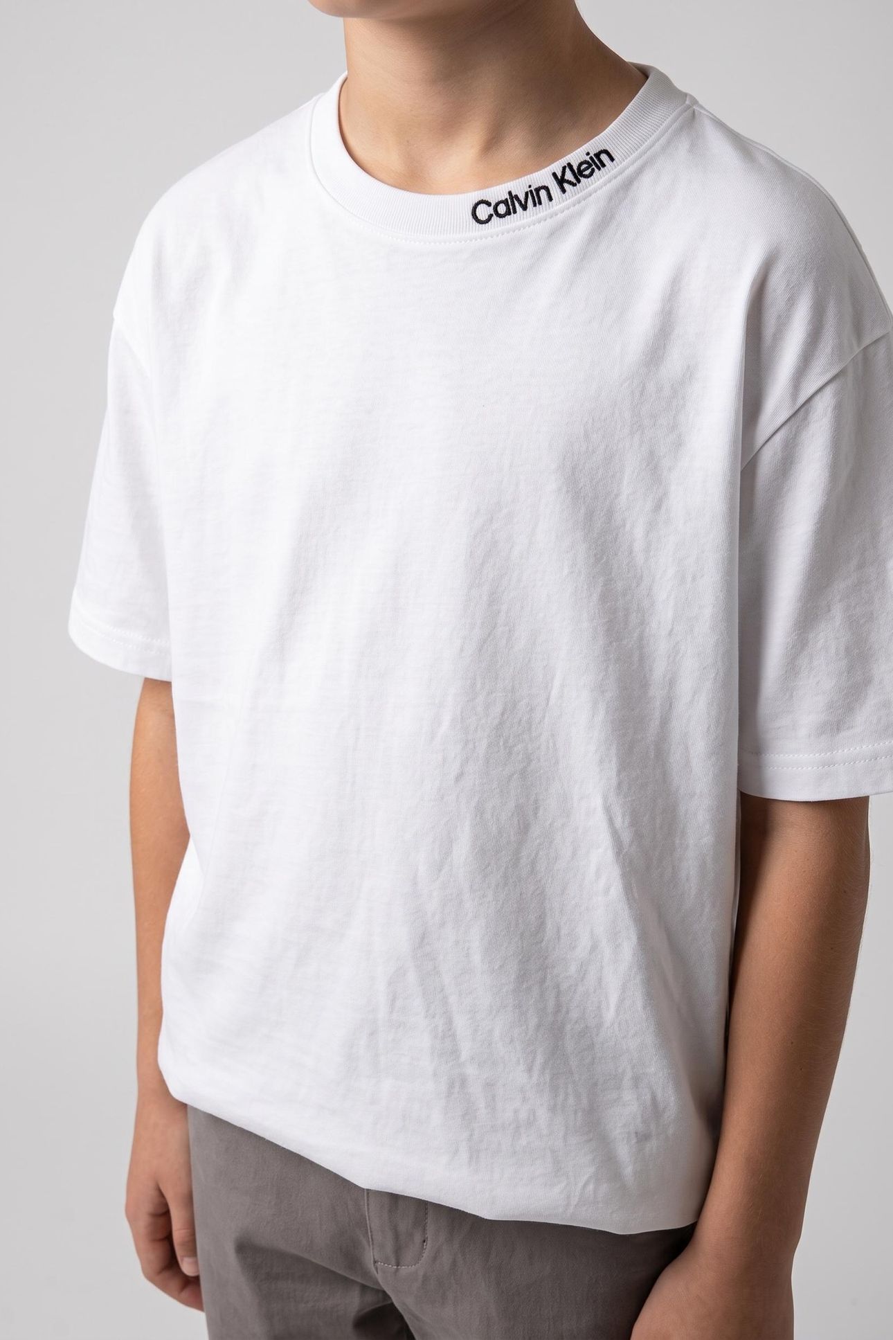 UNISEX LOGO EMBROIDERED SHORT SLEEVE T-SHIRT BRIGHT WHITE 1
