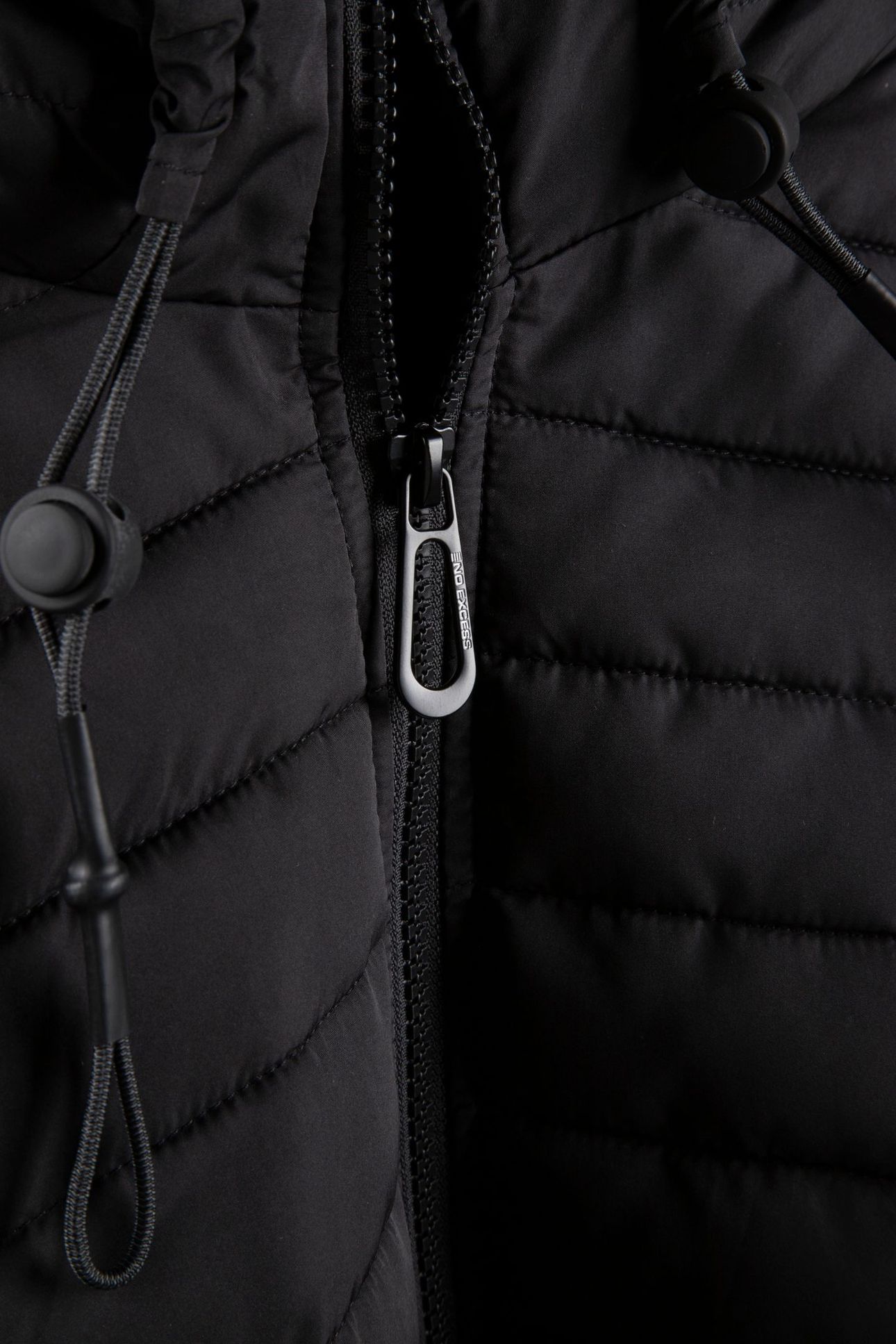 JACKET HOODED SHORT FIT PADDED BLACK 4