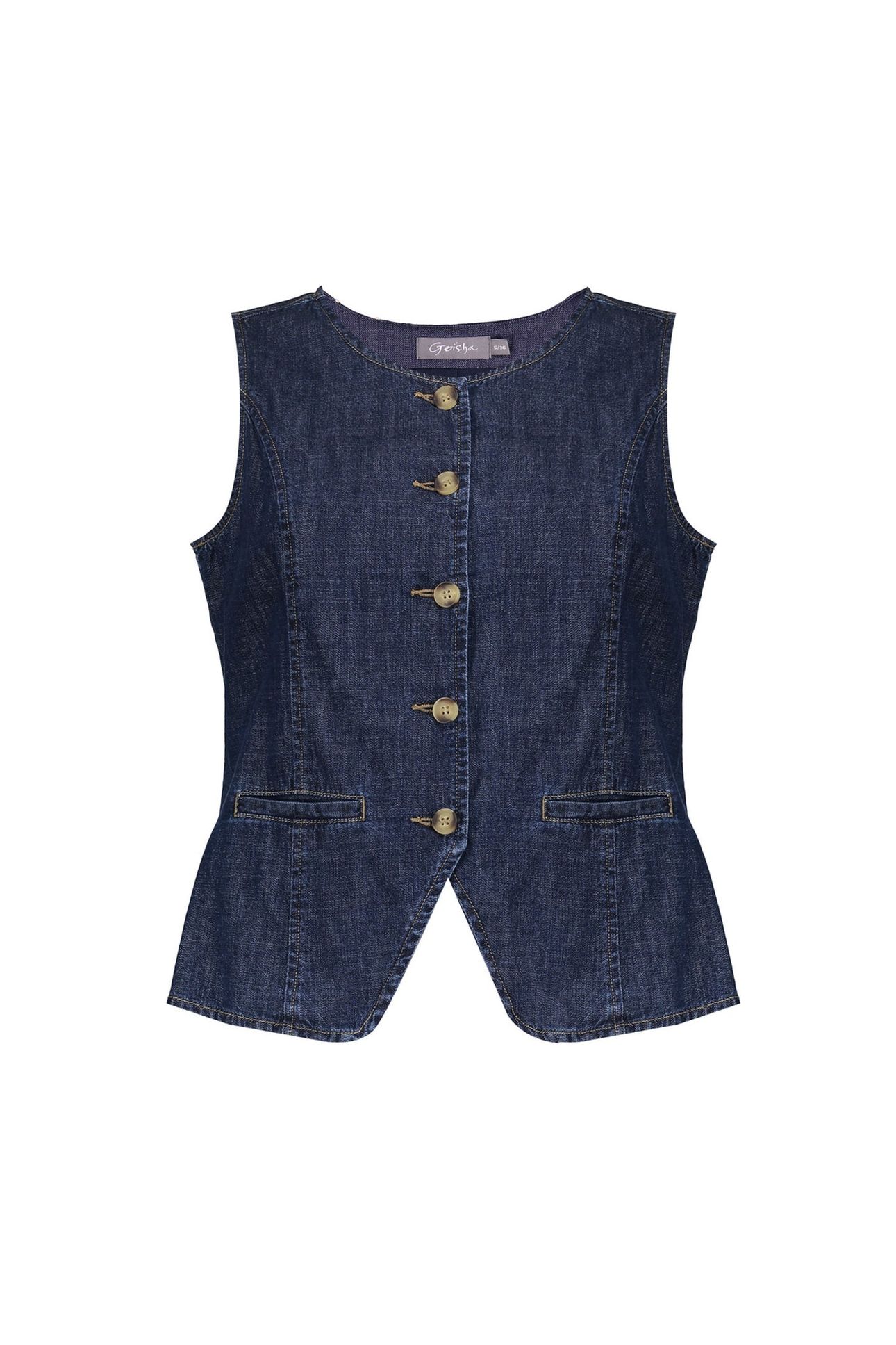 JEANS VEST DARK BLUE DENIM WASHED 1