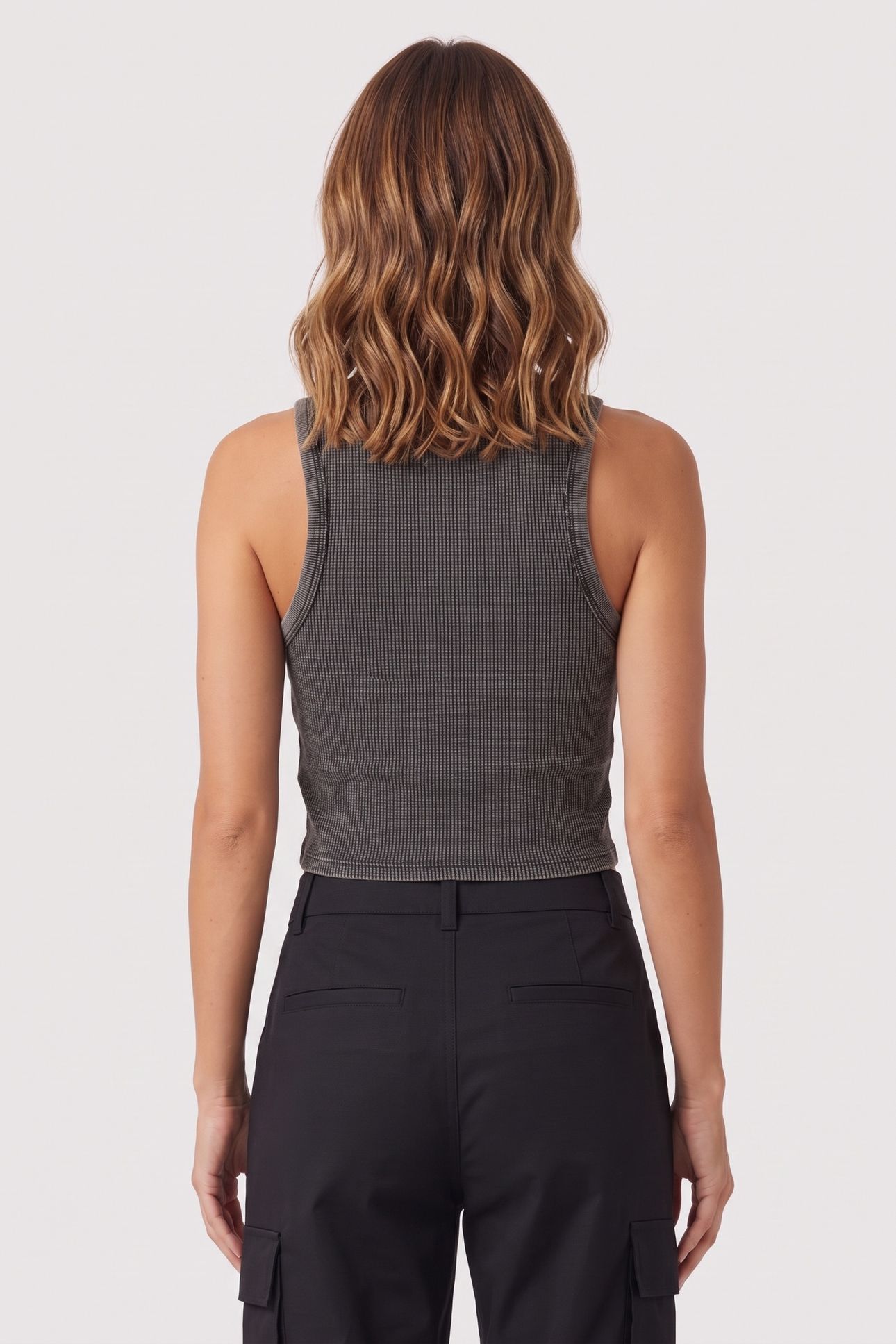 TANK TOP WITH EMBROIDERED TEXT BLACK WASHED 2