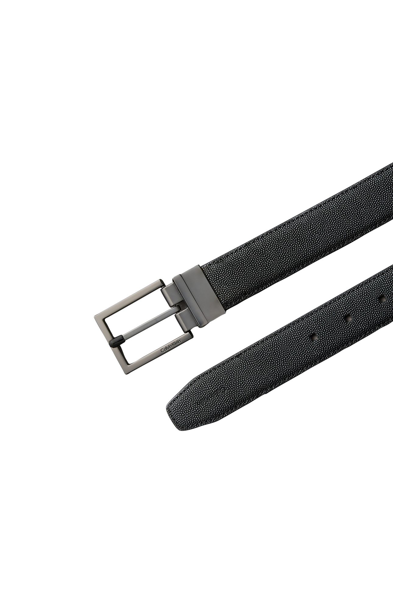 SQUARE BUCKLE TEXTURED BELT BLACK/MATTE GUNMETAL 3