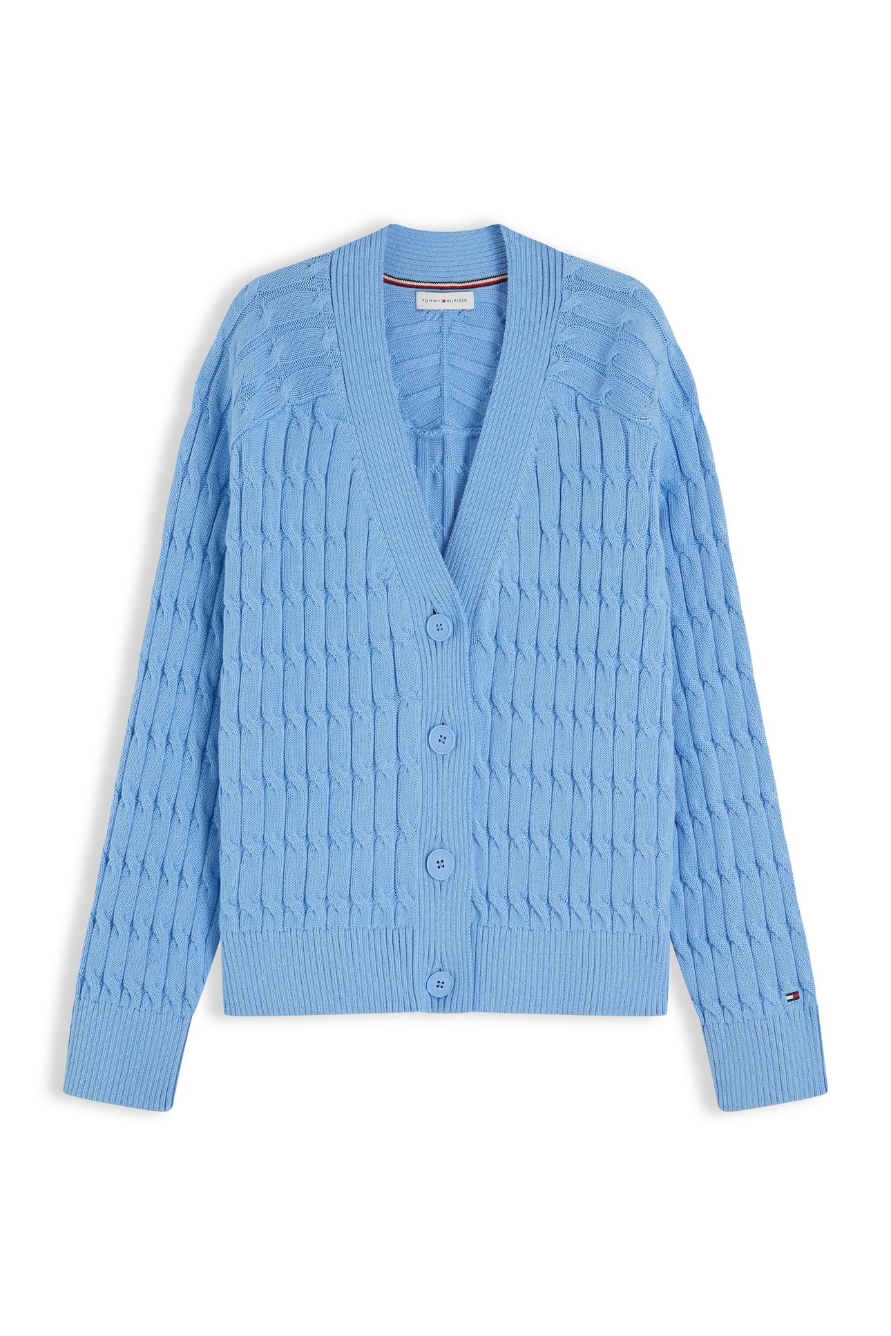 MID CABLE V-NECK LS VESSEL BLUE 4