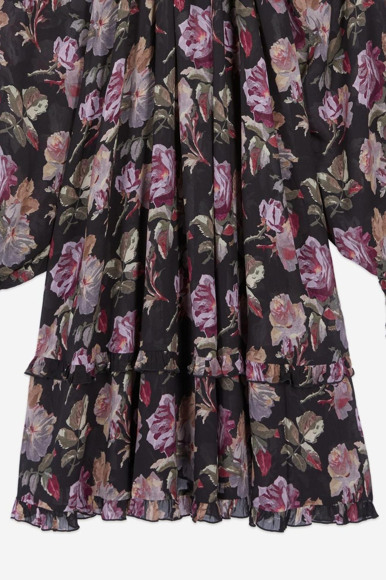 SHORT BABYDOLL DRESS WITH LONG SLEEVES BLACK / PURPLE 4