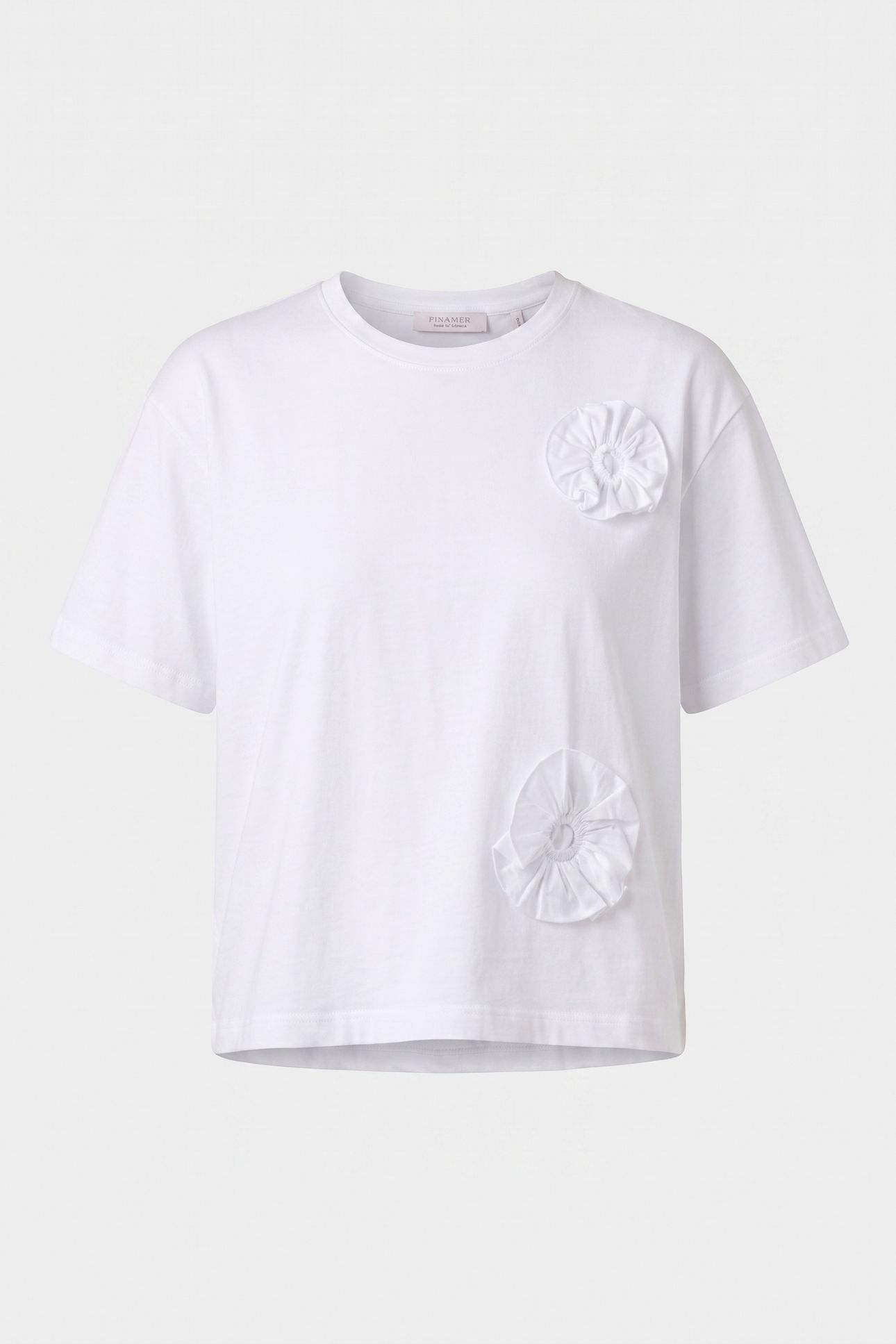 T-SHIRT WITH DRAPED FLOWERS WHITE 3
