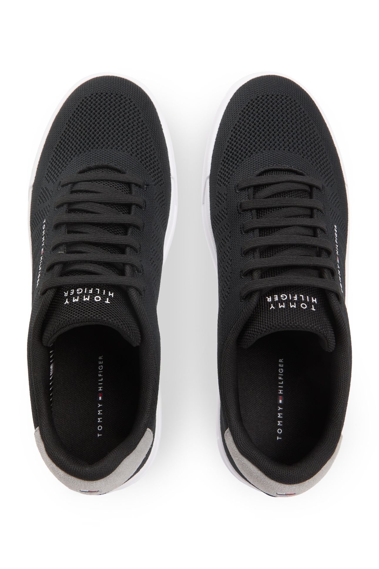 LOGO KNIT COURT TRAINERS BLACK 5