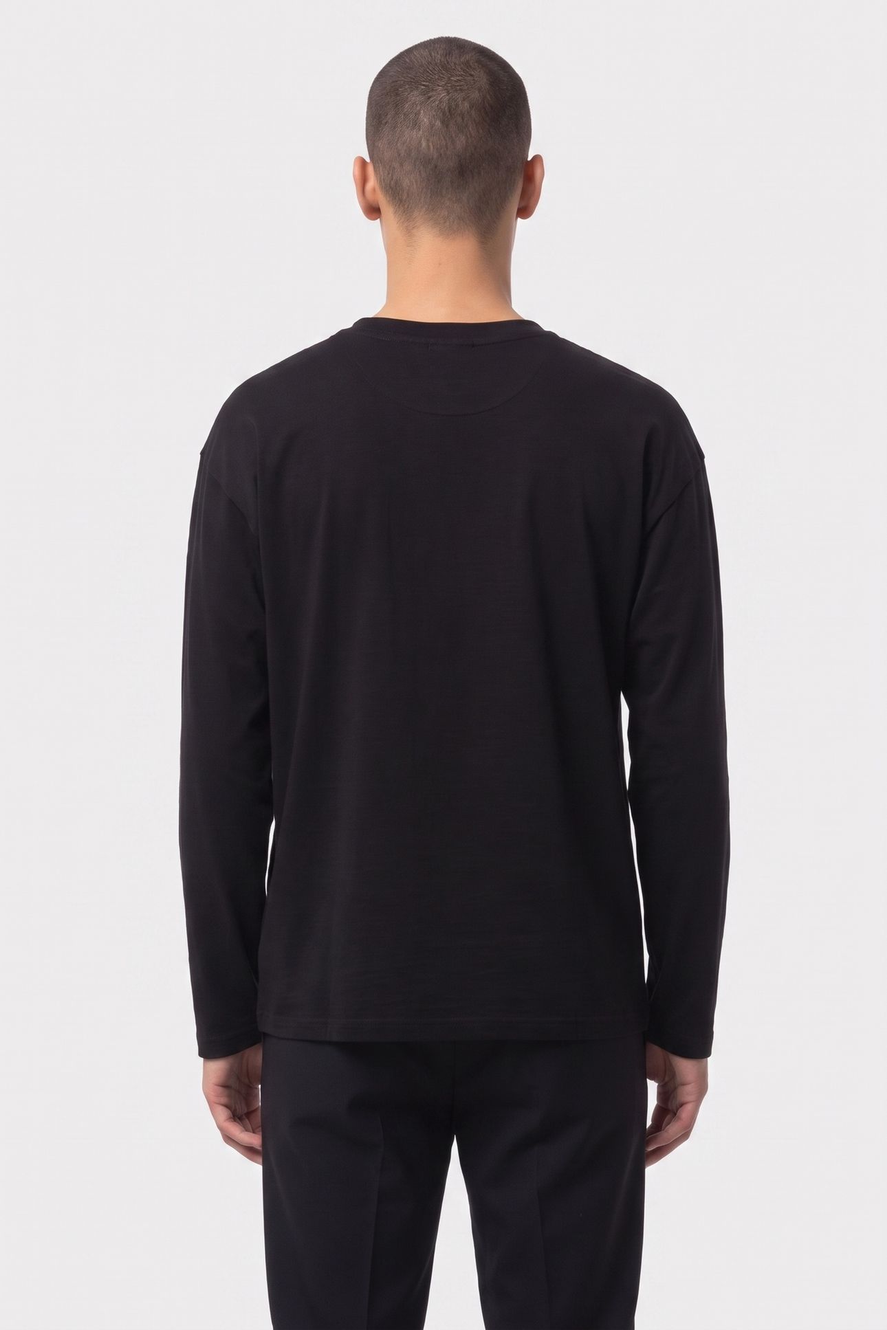 LONG-SLEEVED T-SHIRT WITH APPLIQUE PATCHES BLACK WASHED 3