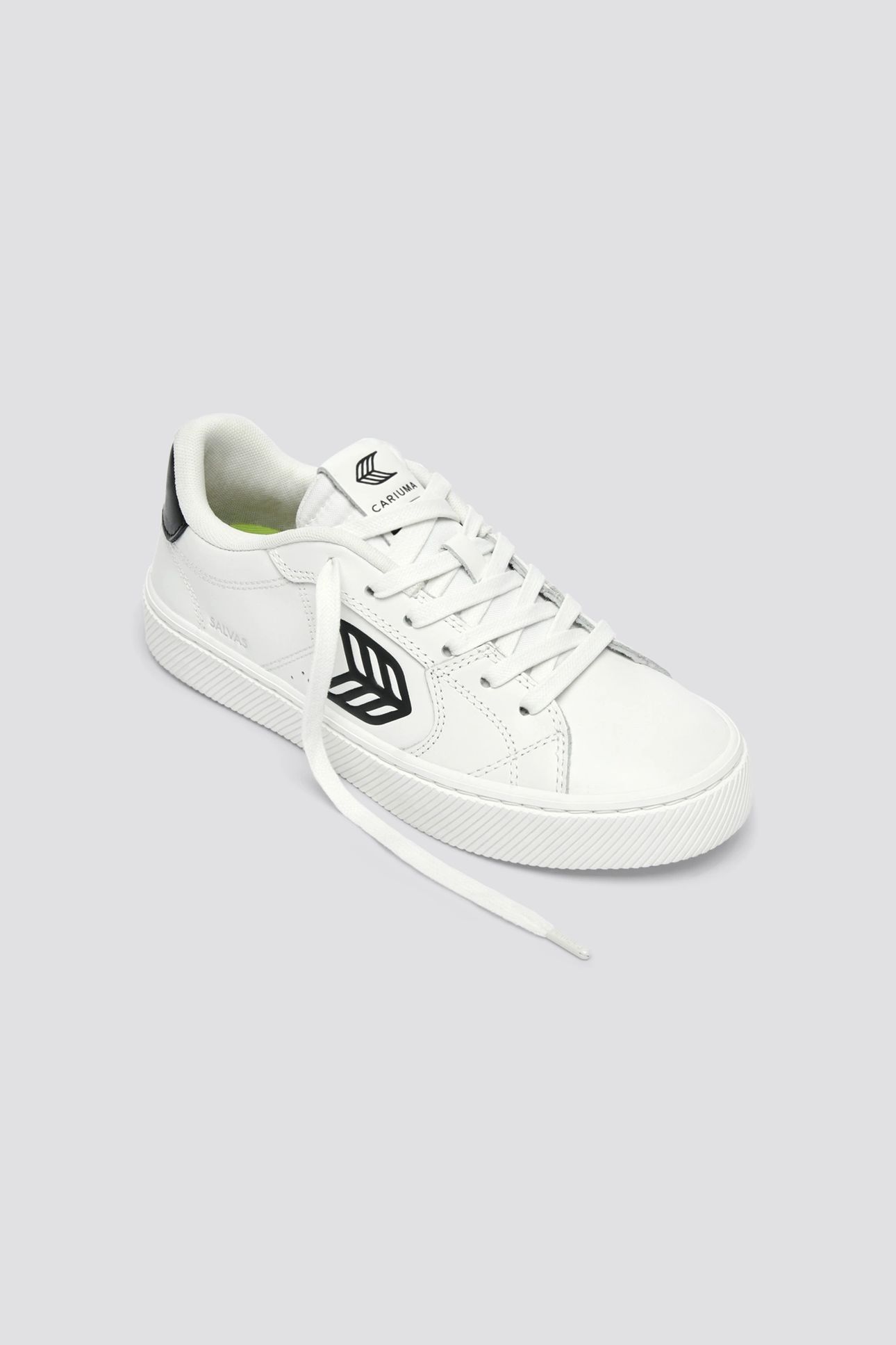 SALVAS LEATHER WHITE BLACK LOGO 2