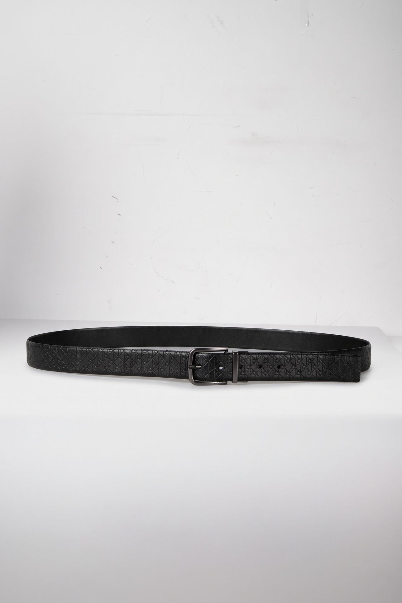 ROUND BUCKLE SMOOTH BELT BLACK/BLACK/MATTE GUNMETAL 2