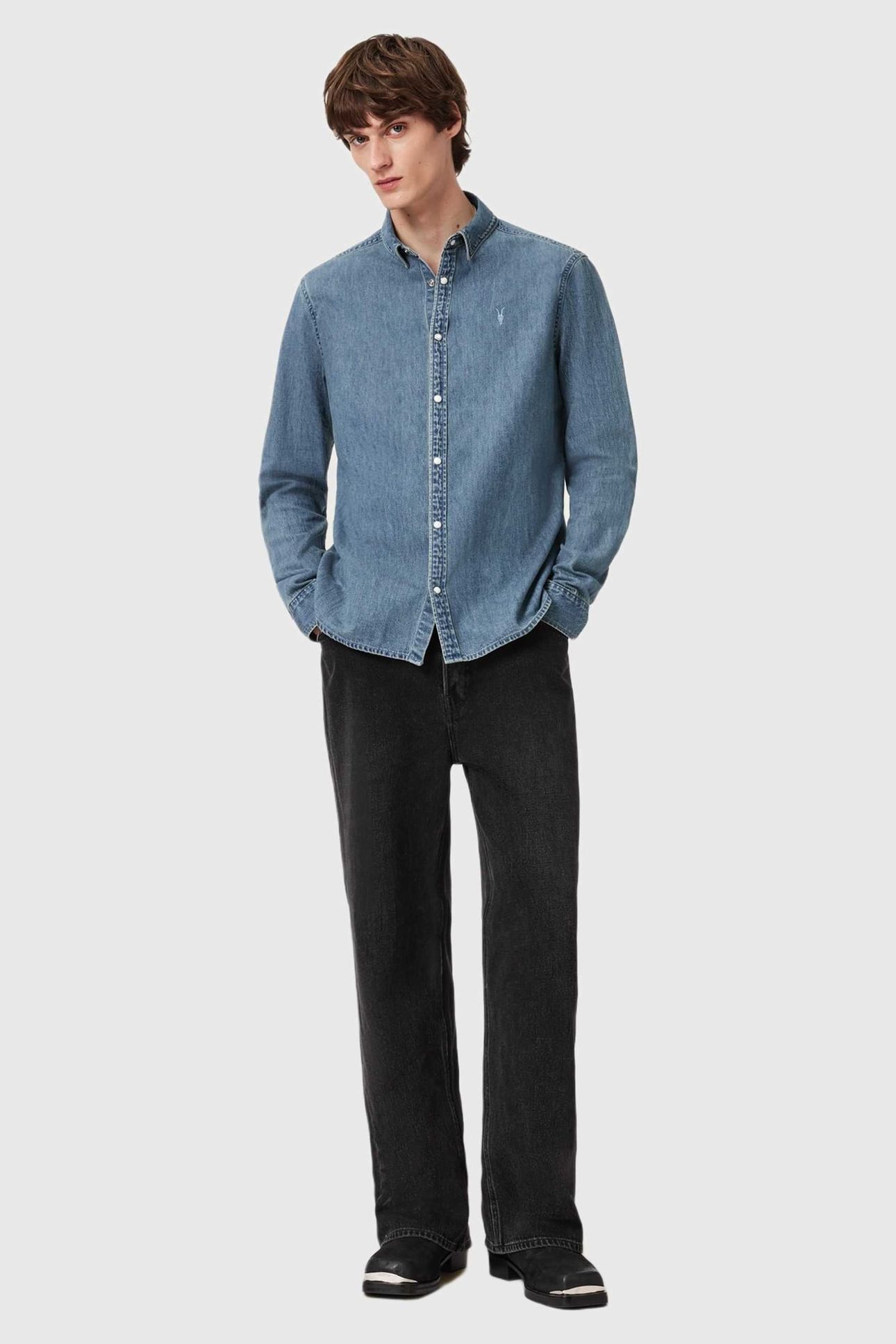 GLEASON LS SHIRT LIGHT INDIGO 1