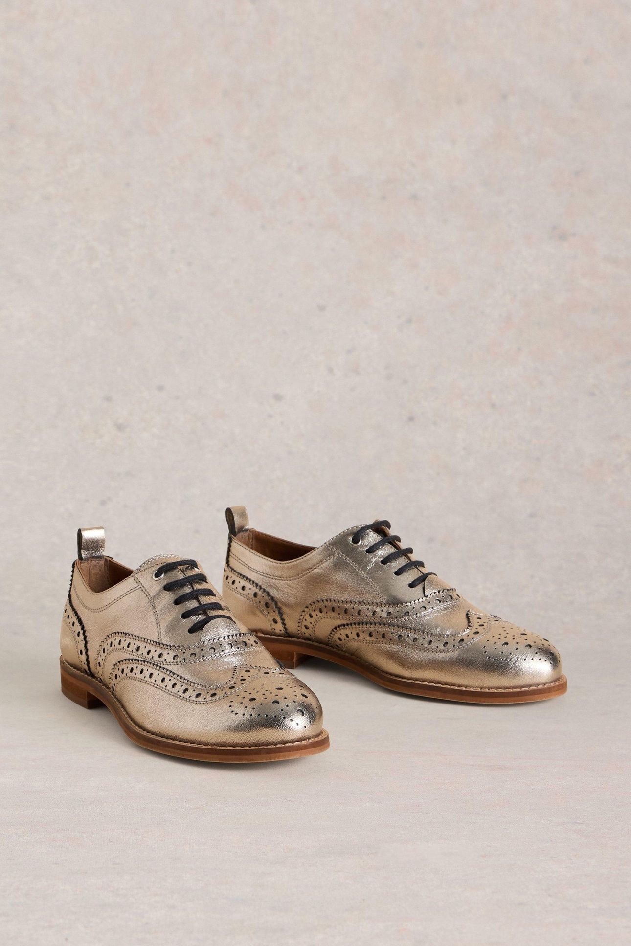 THISTLE LEATHER LACE UP BROGUE COLOURED METALLIC 4