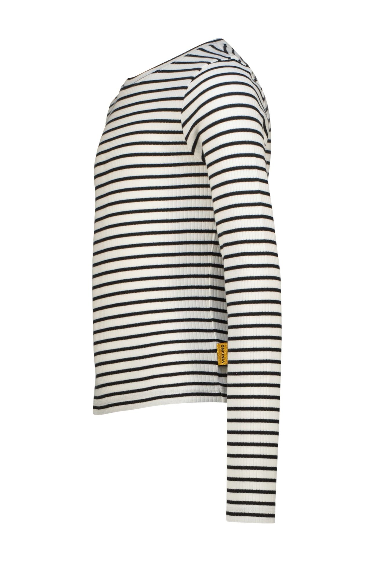 GIRLS BASIC FINE STRIPE TOP T-SHIRT SNOW WHITE 2
