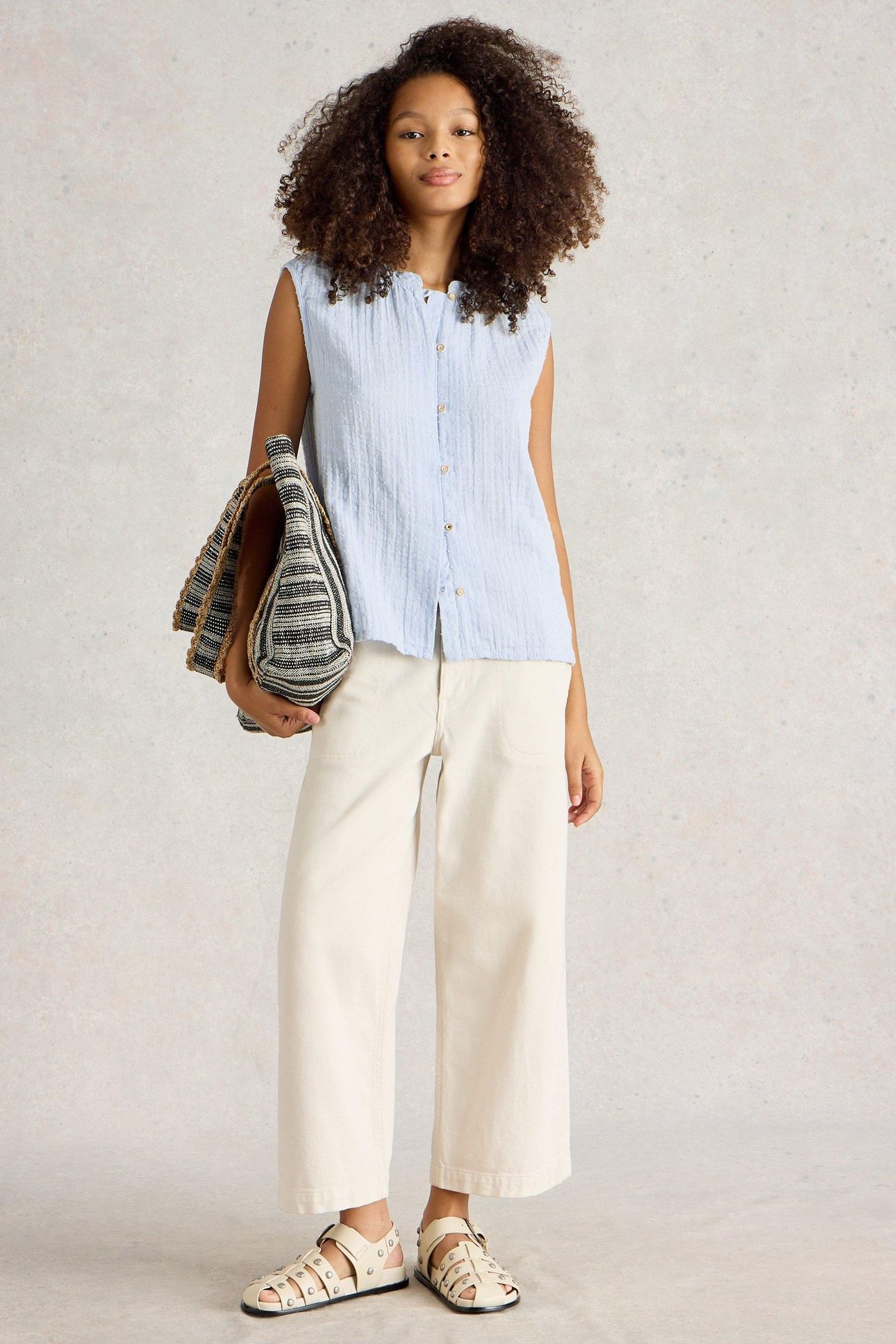 YASMIN DOUBLE CLOTH VEST LIGHT BLUE 3