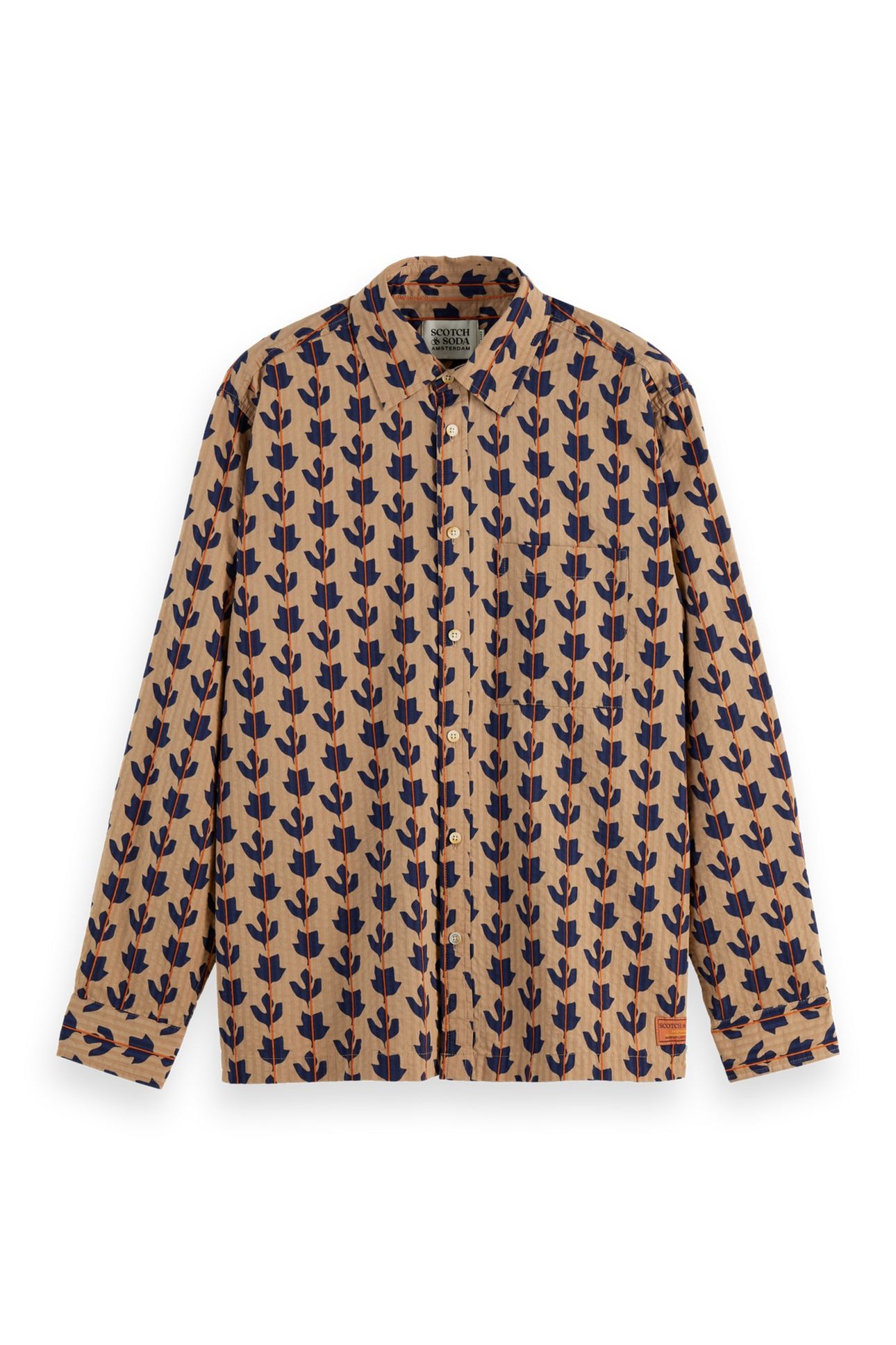 STRUCTURED PRINTED SHIRT DITSY LEAF STRIPE 3