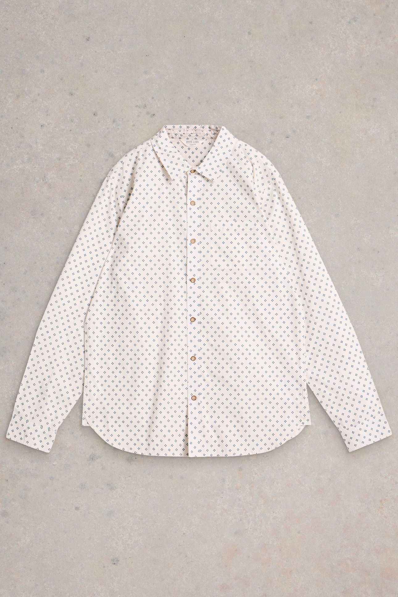 LS GEO PRINTED SHIRT WHITE PRINT 1