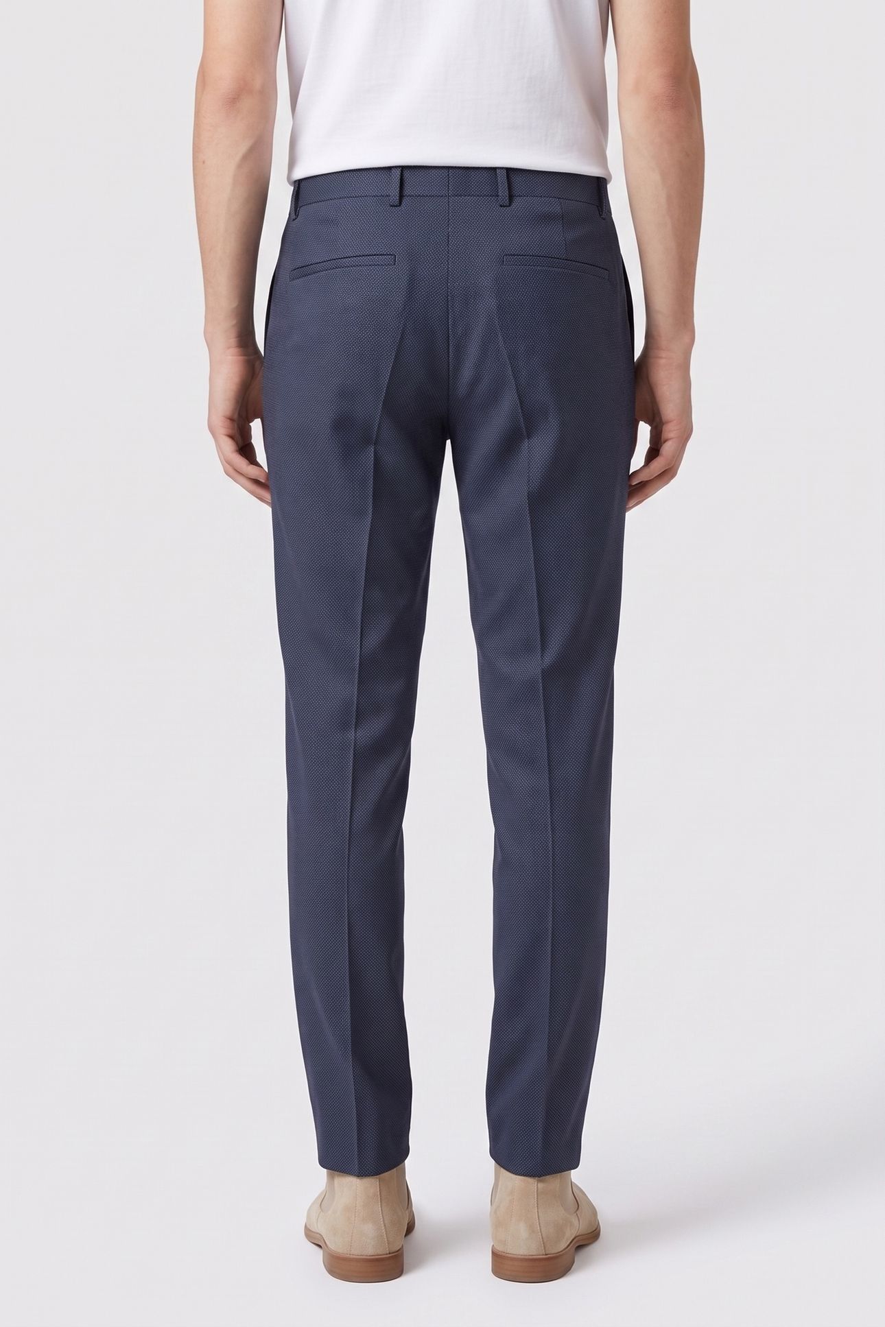 MICRO DOT SLIM TROUSERS DARK SLATE BLUE 2