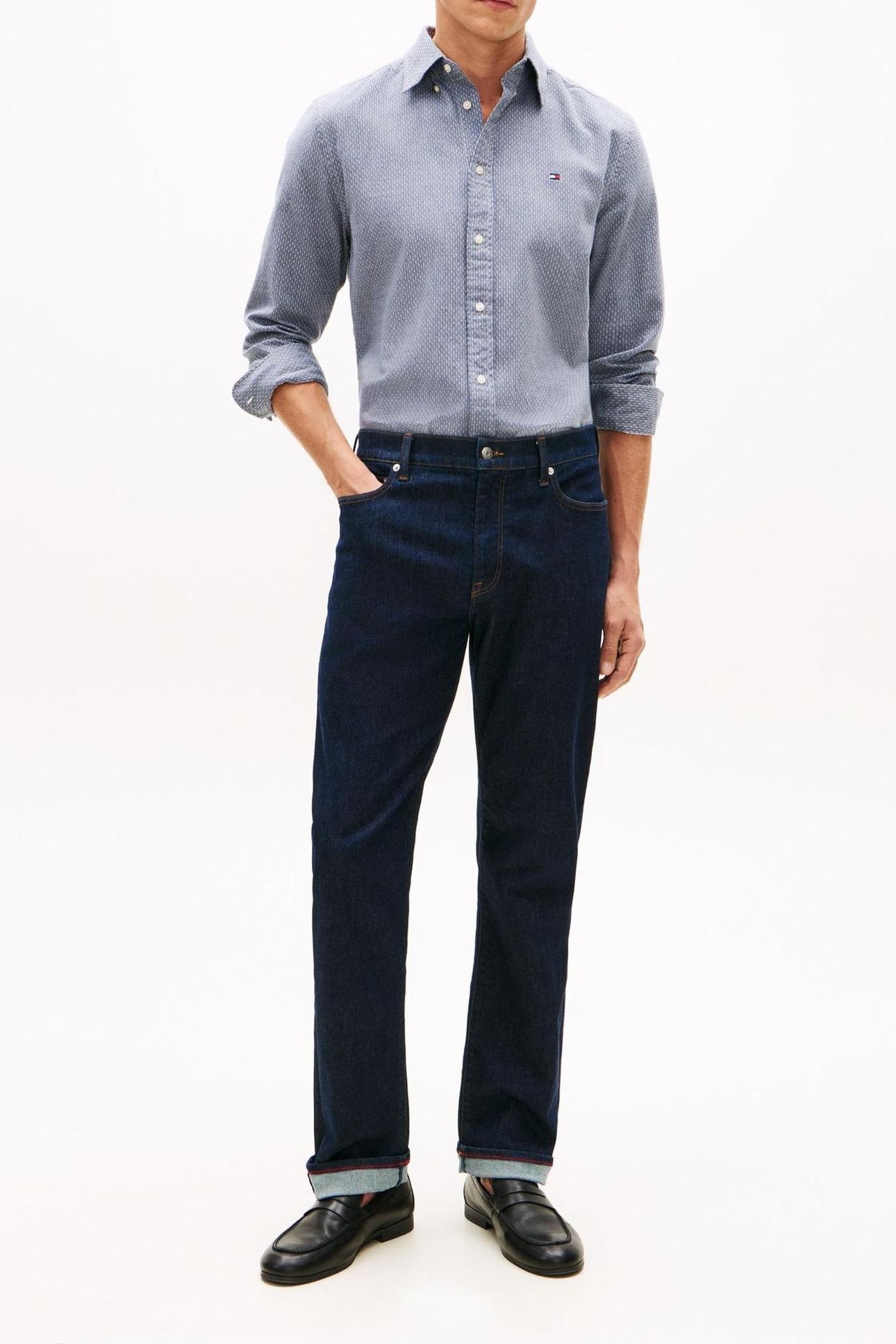 FLEX DOBBY SF SHIRT CARBON NAVY 2