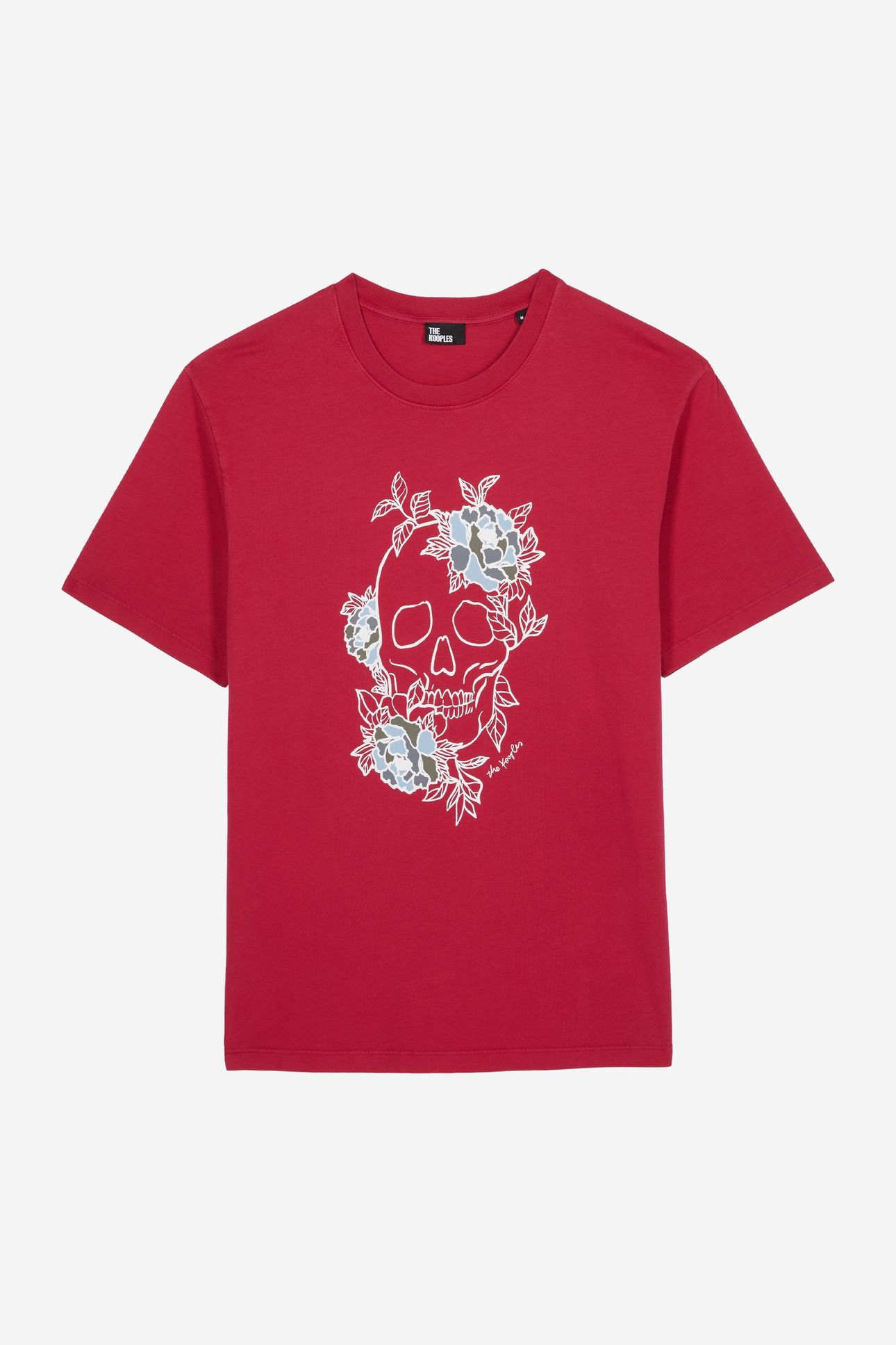 SHORT-SLEEVED T-SHIRT WITH SKULL FLOWERS PRINT CHERRY 4
