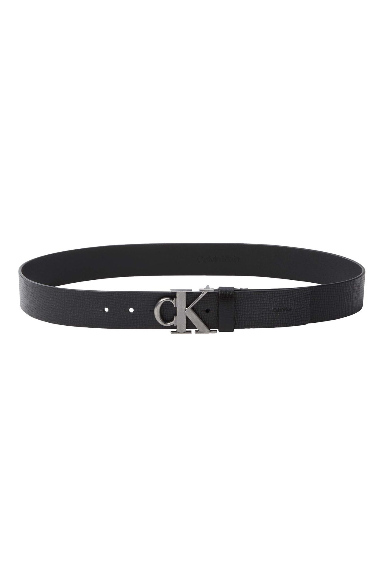 CK BUCKLE 40MM FIXED BELT BLACK/ANTIQUE SILVER 2