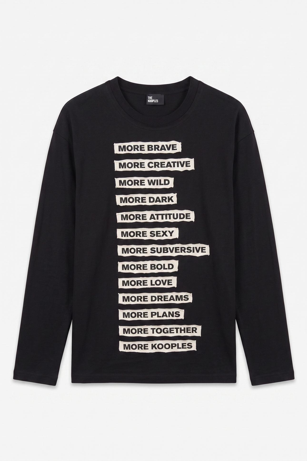 LONG-SLEEVED T-SHIRT WITH APPLIQUE PATCHES BLACK WASHED 5