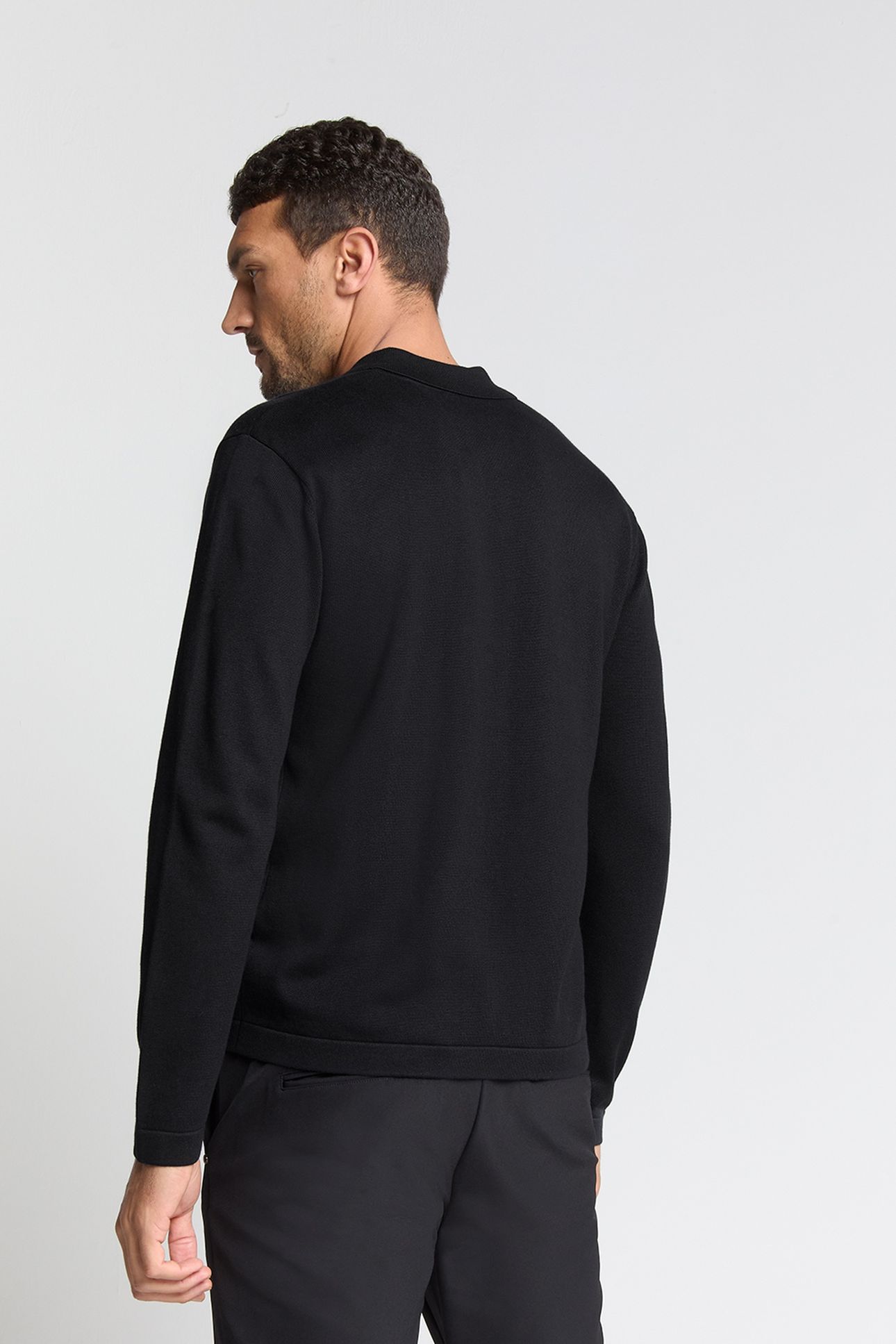 PULLOVER FULL BUTTON POLO BLACK 3