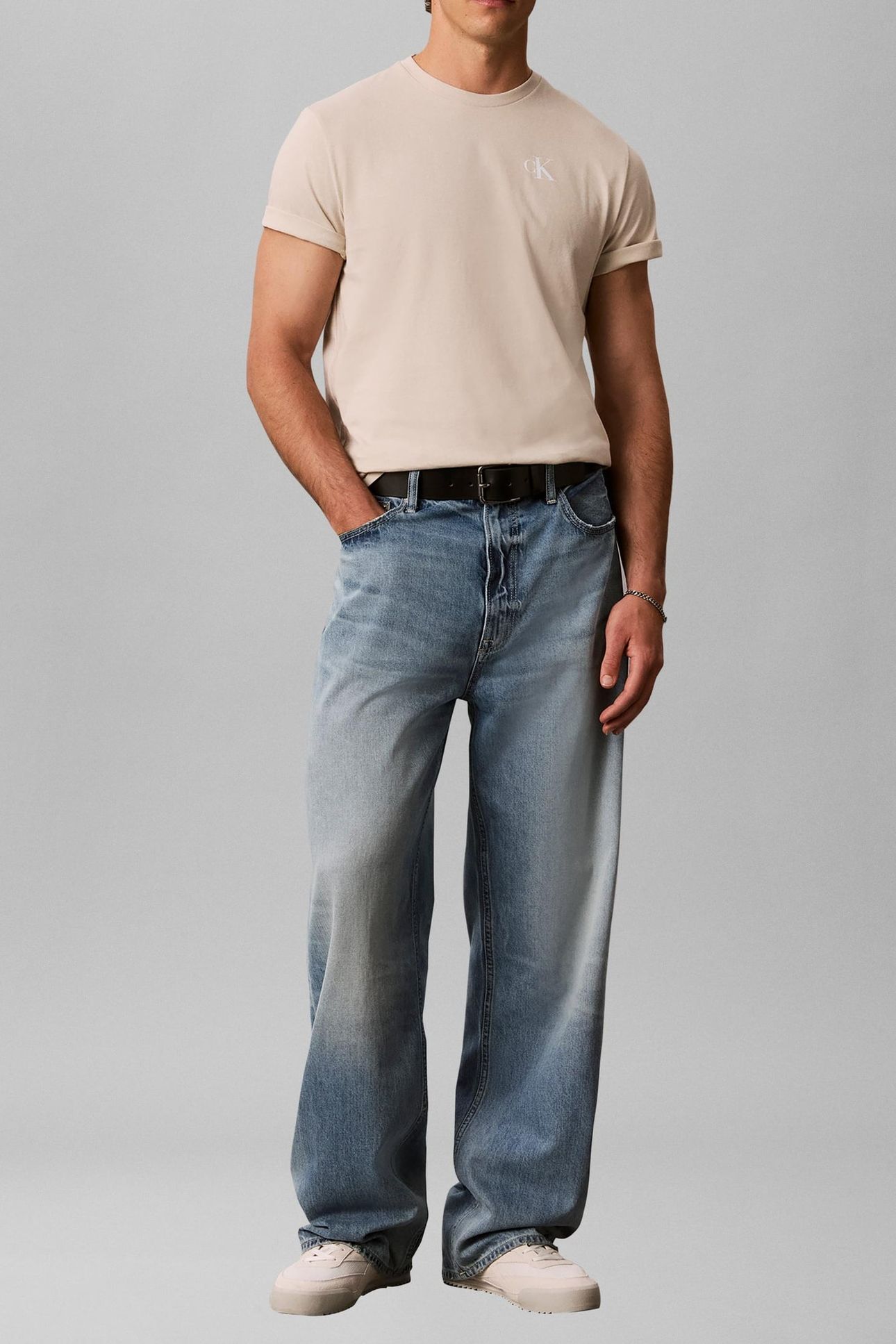 SHORT SLEEVE 30S CLASSIC BACK PRINT TEE OATMEAL 1