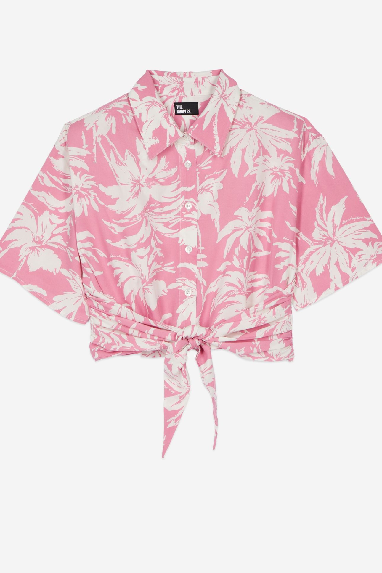 SHORT-SLEEVED SHIRT WITH BOW DETAIL PINK-WHITE 6
