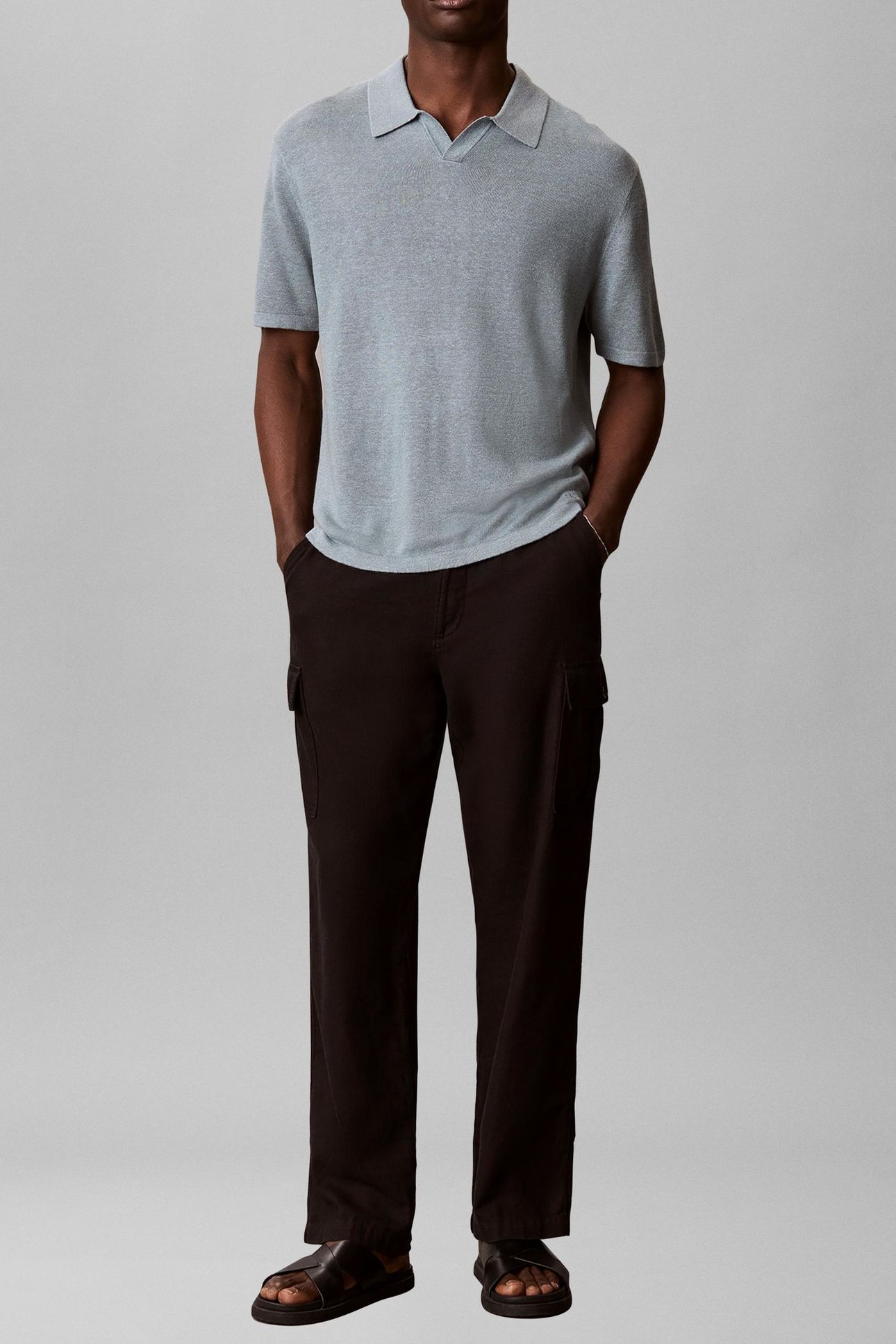 SS LINEN BLEND JOHNNY SWEATER FROSTED SPRUCE 5