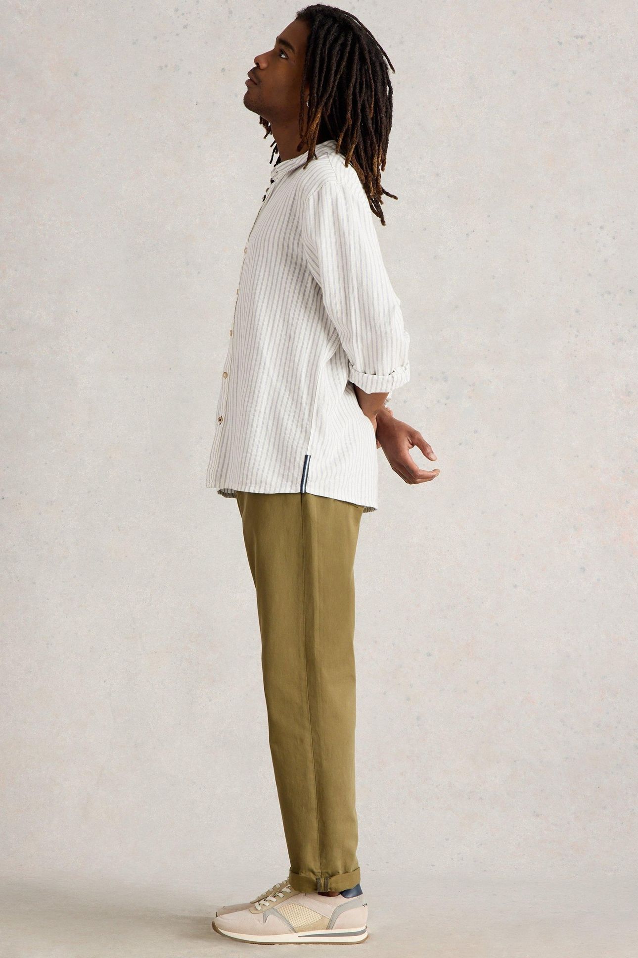 KESWICK STRIPE LS LINEN SHIRT NATURAL MULTI 4