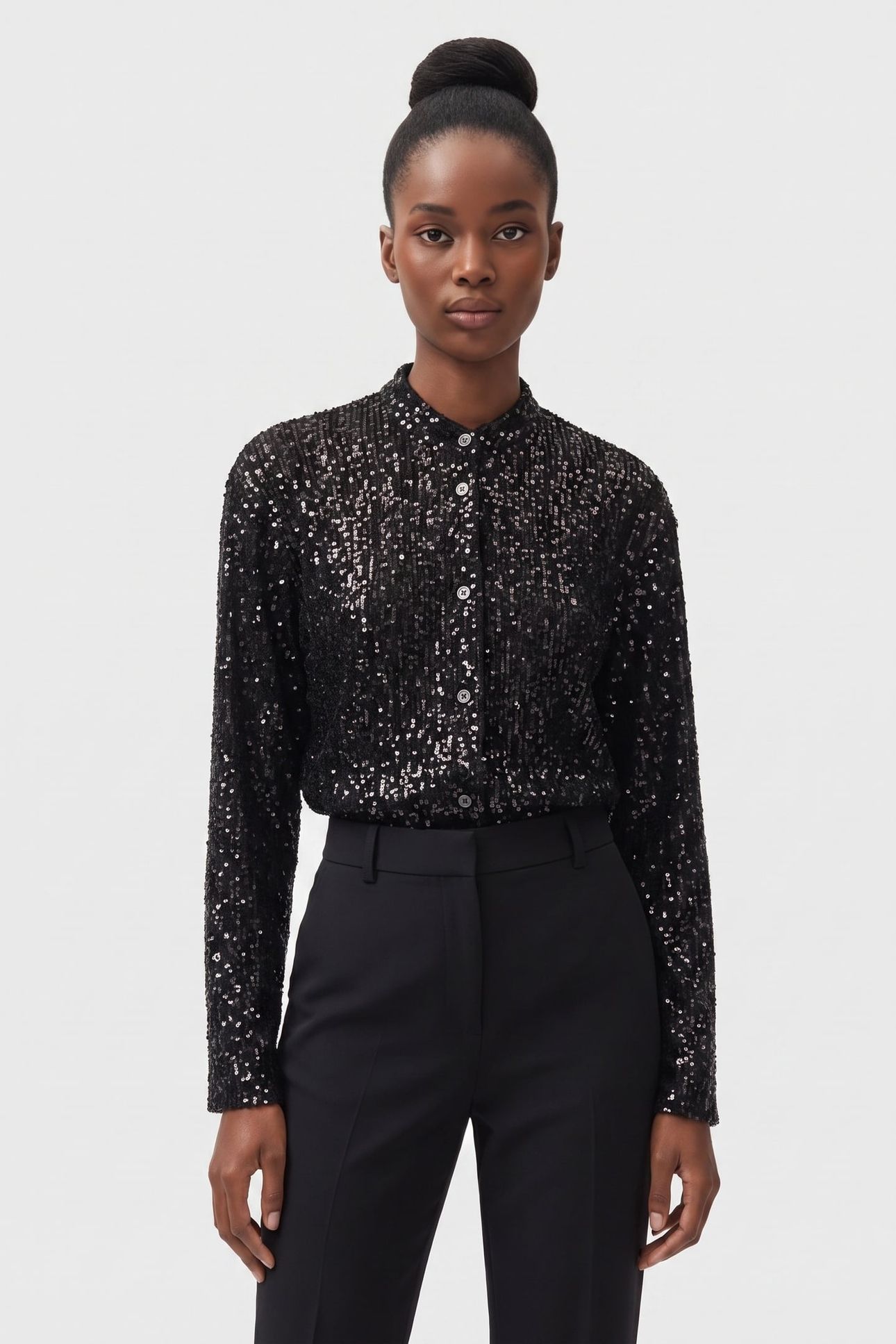 IA SEQUINS SHIRT BLACK 1