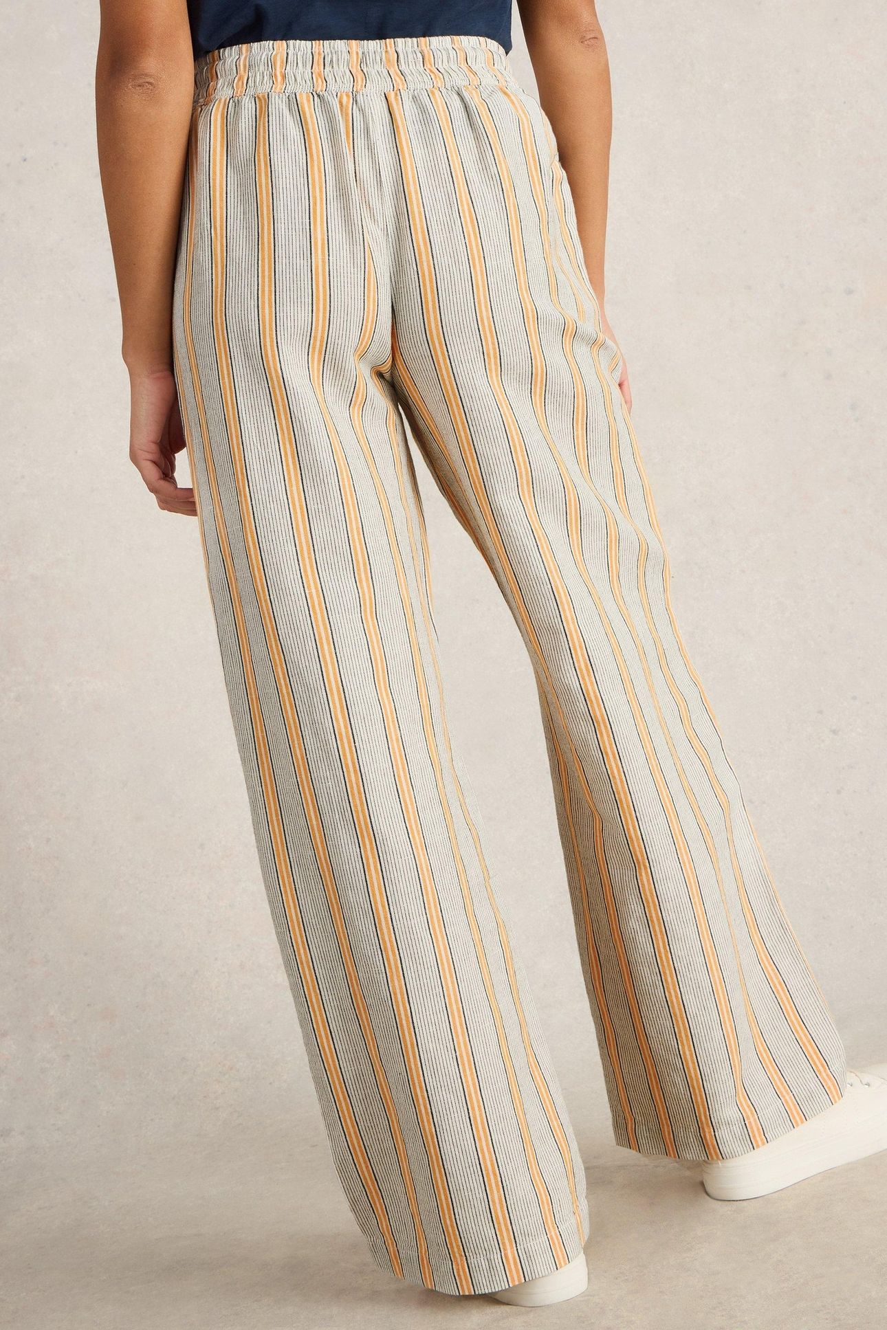 BELLE LINEN BLEND TROUSER WHITE MULTI 4
