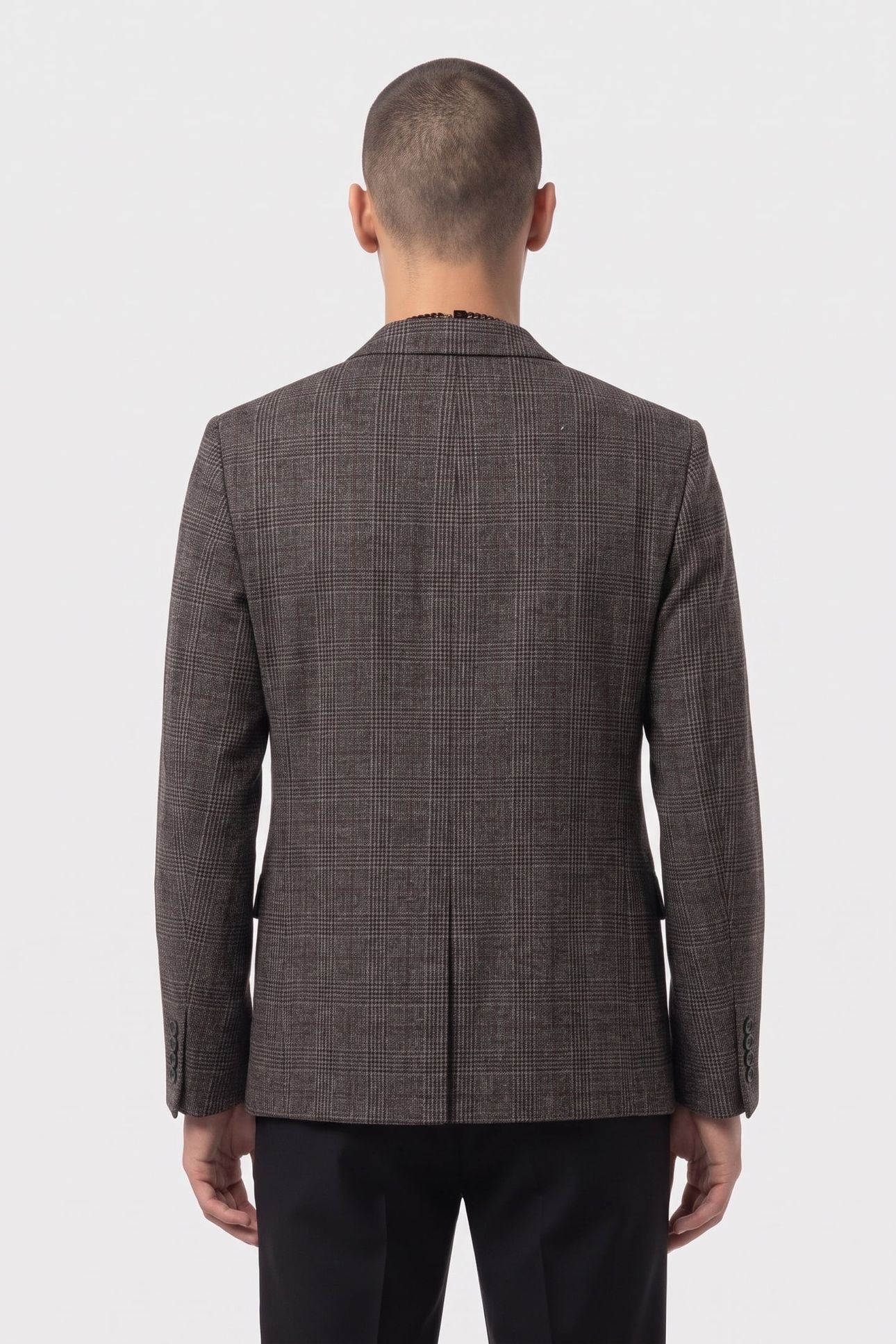 LOOSE-FITTING JACKET W 3 BUTTONS AND 3 POCKETS BROWN / BLACK 4