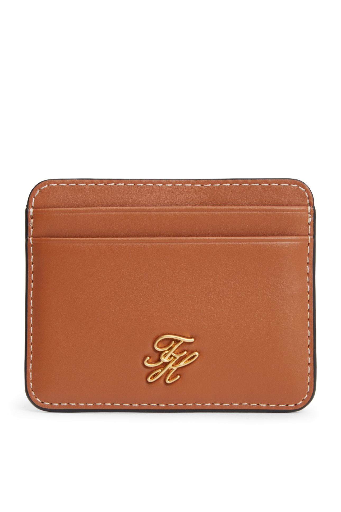 SCRIPT LEATHER CARDHOLDER COGNAC 1