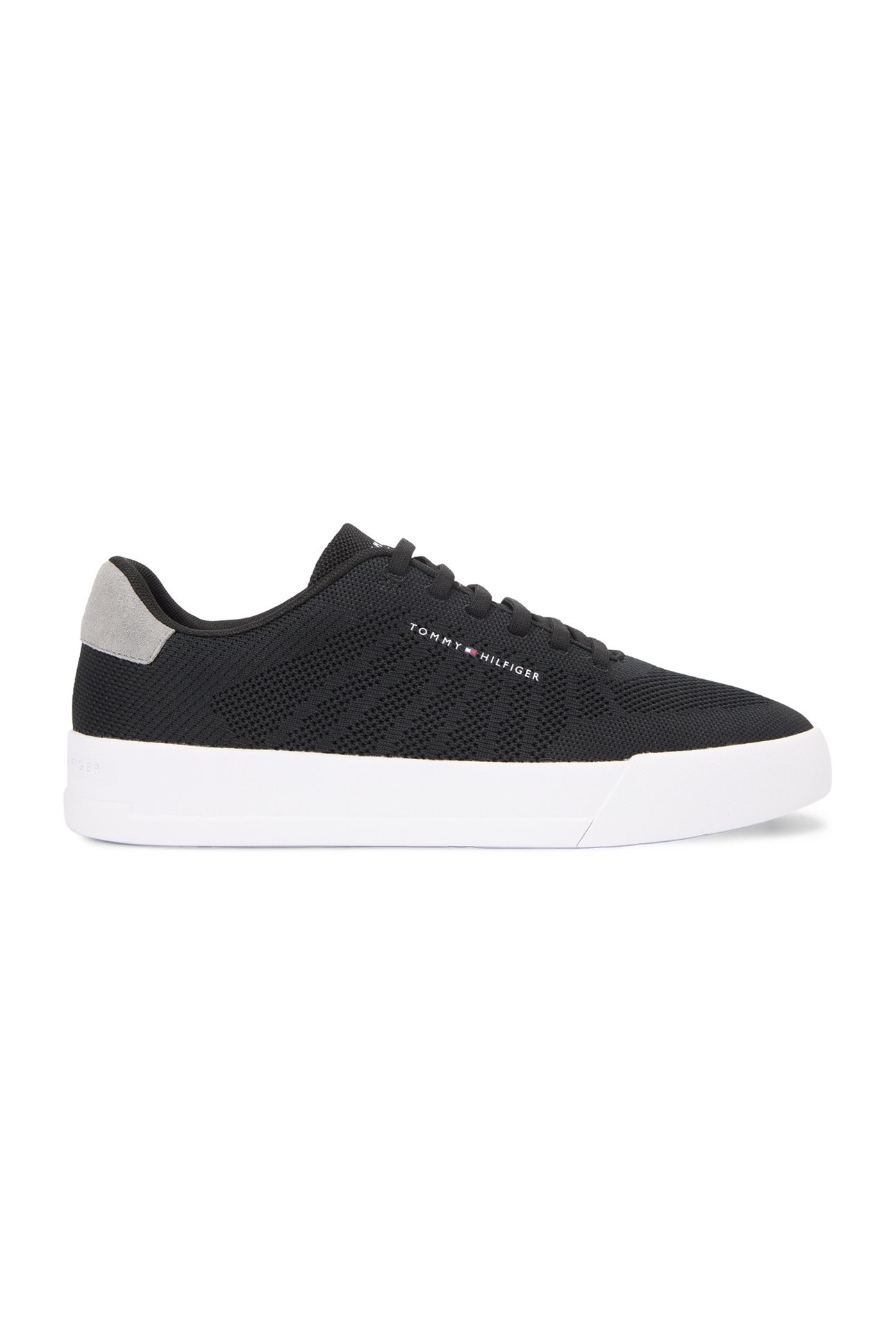 LOGO KNIT COURT TRAINERS BLACK 1