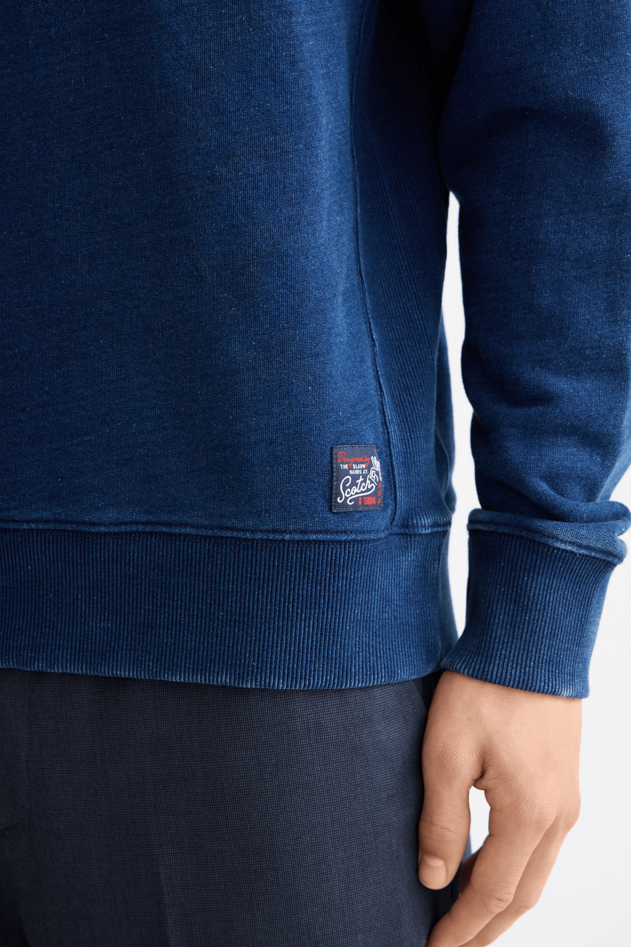 INDIGO CREW NECK SWEAT WITH PRINT DETAILS INDIGO 6