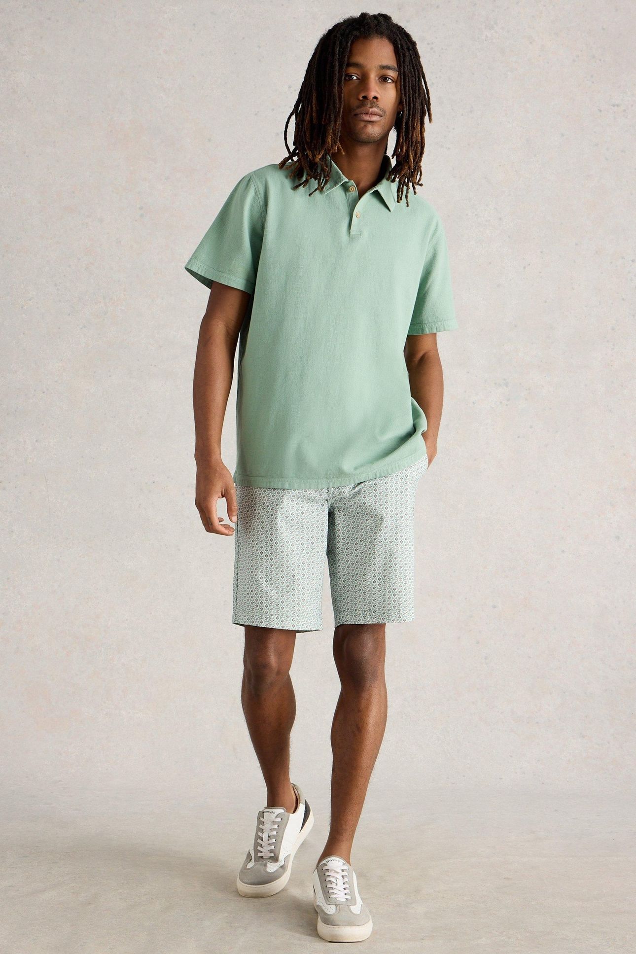 GEO PRINTED CHINO SHORT BLUE PRINT 1