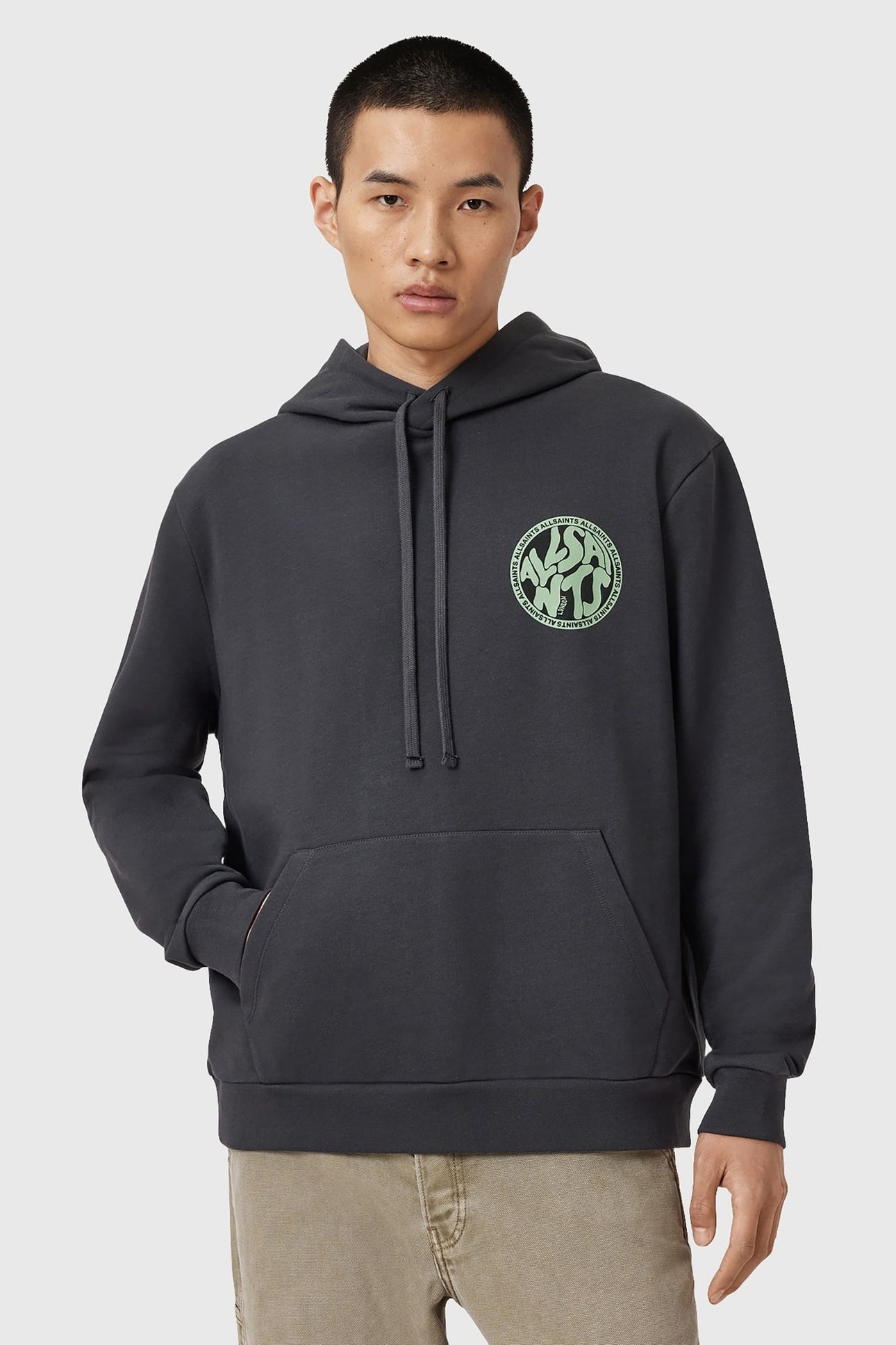 DISTORTION OTH HOODY WASHED BLACK/GREEN 1
