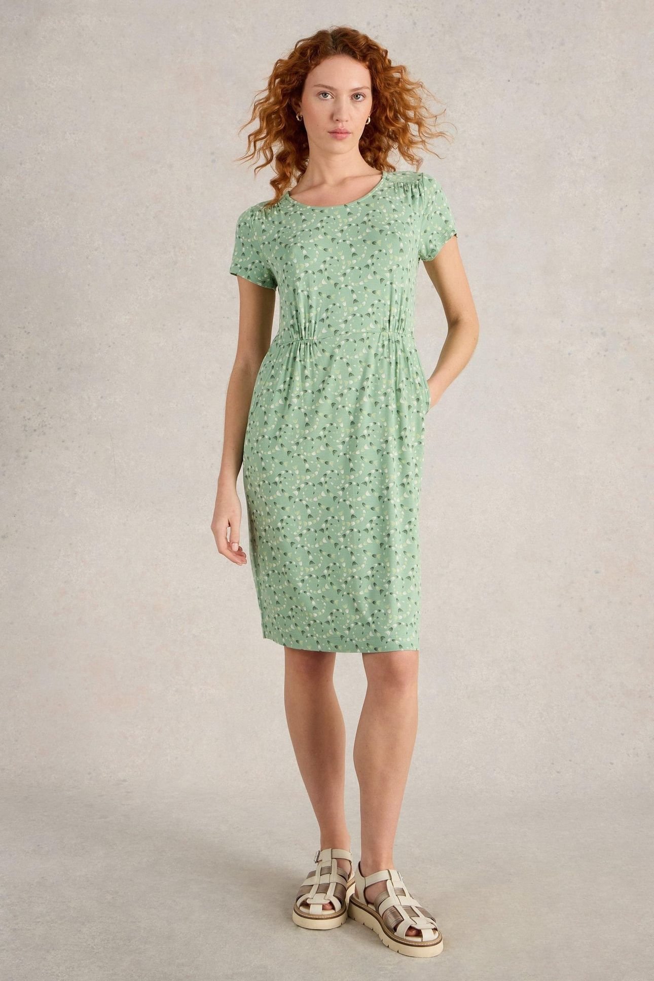 TALLIE JERSEY DRESS MID GREEN 1