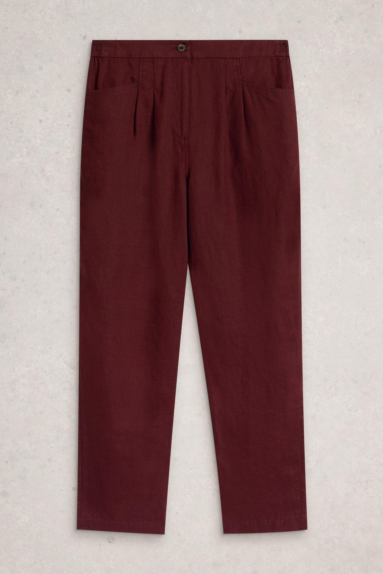 ROWENA LINEN TROUSER DARK RED 4