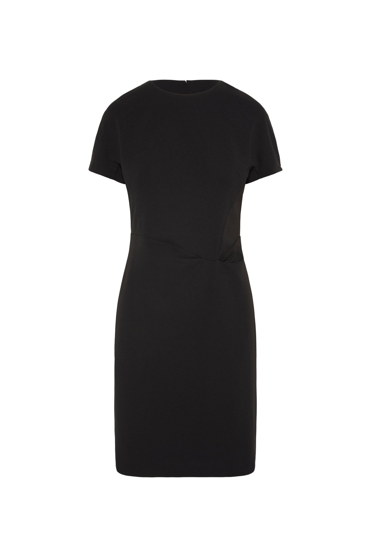 SCUBA CREPE SHORT SLEEVE KNEE-LENGTH DRESS BLACK 4