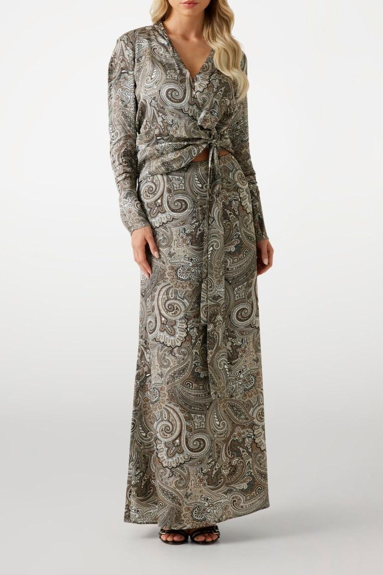 ALANIS WRAP LS BLOUS FLORAL PAISLEY TAUPE 5