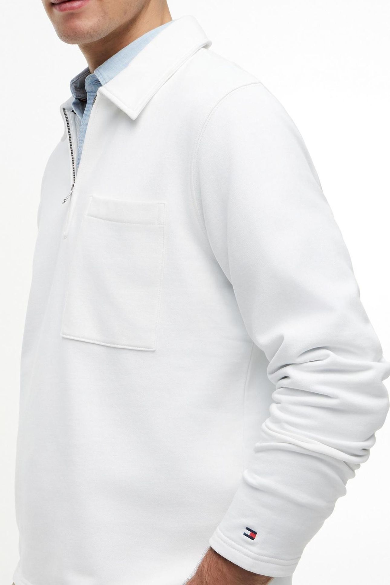ESSENTIAL TERRY QUARTER-ZIP WHITE 5
